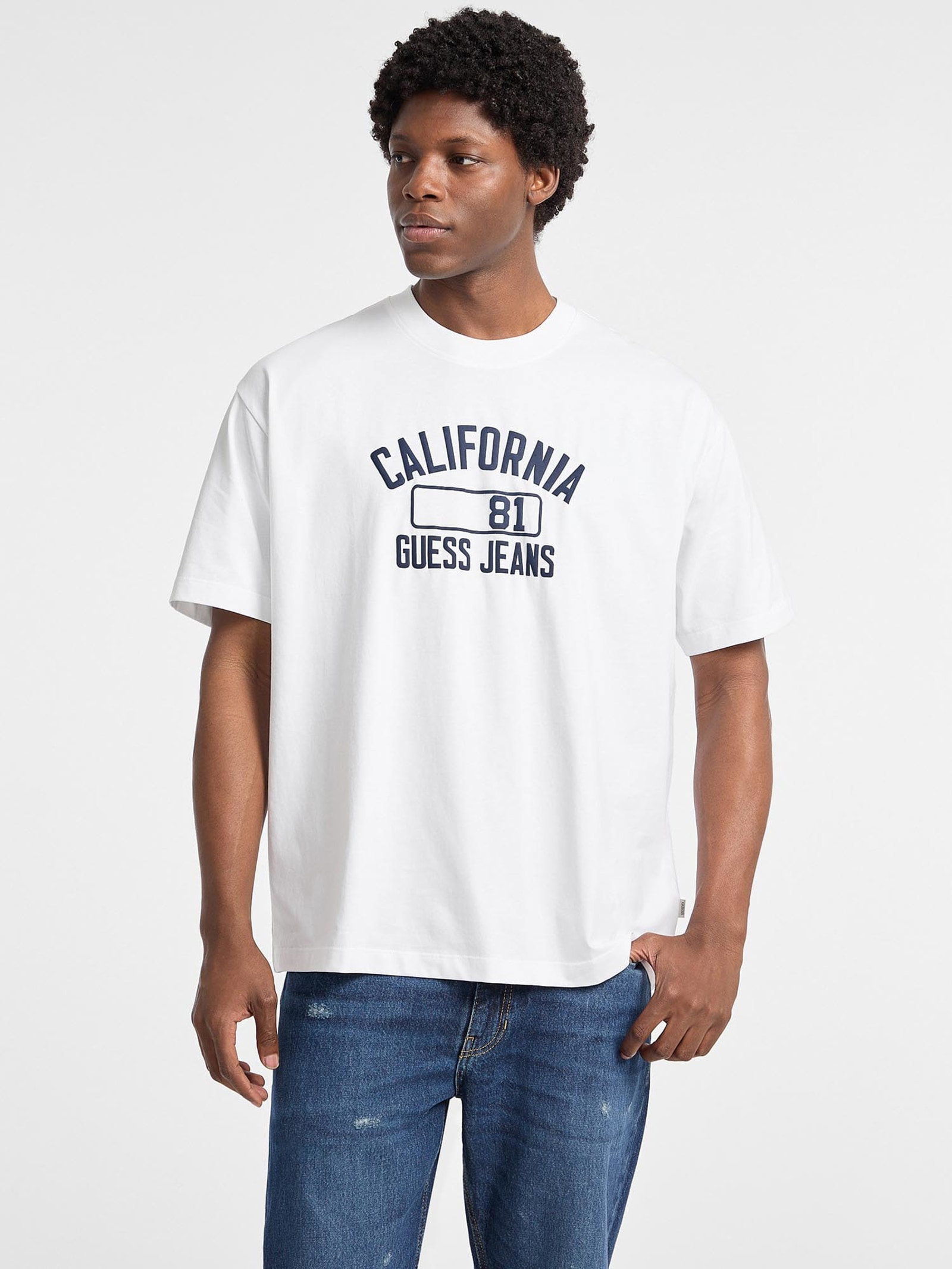 Guess T-Shirt Met Print Voorkant in wit