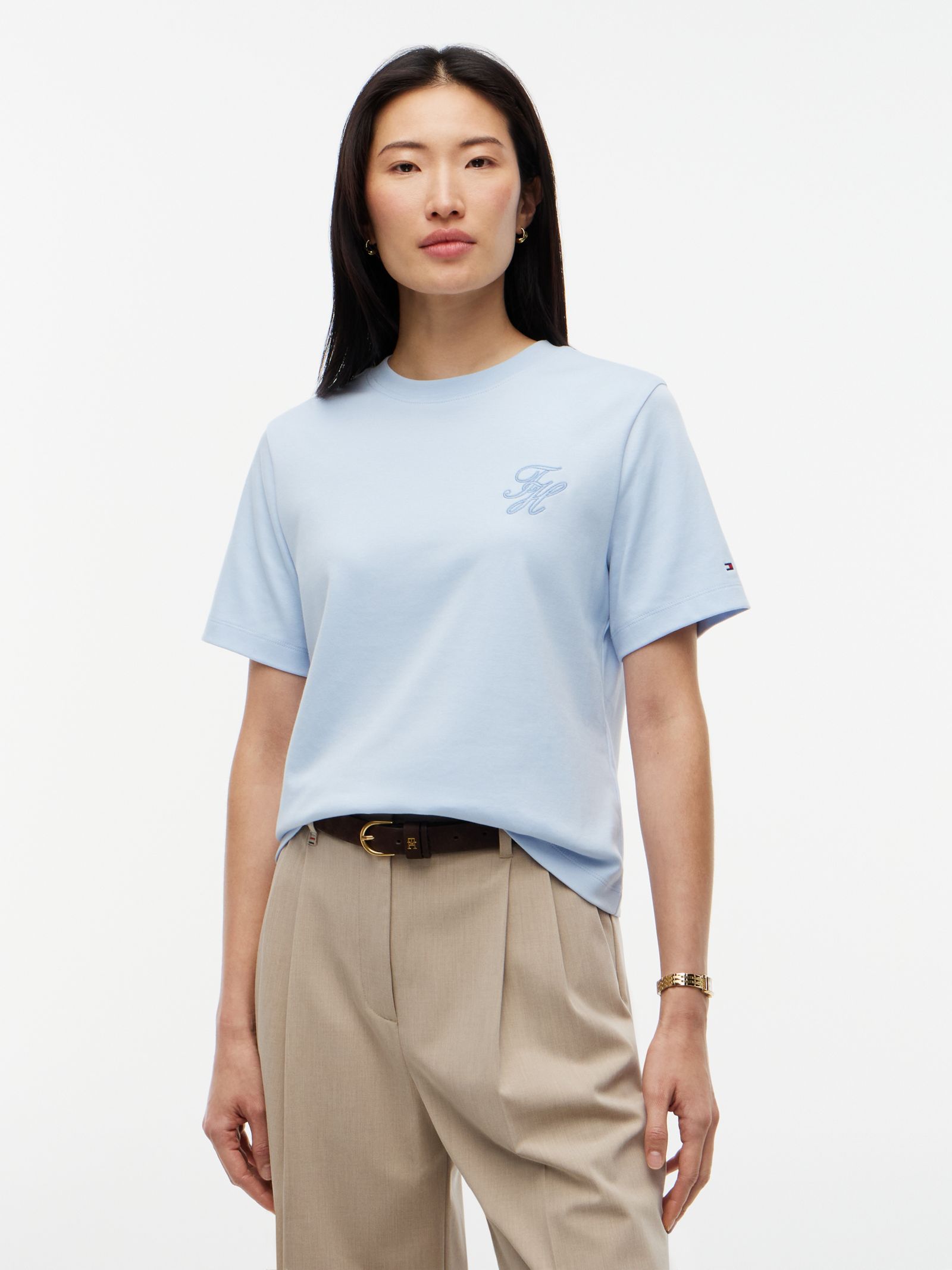 Tommy Hilfiger Boxy Interlock Gebreid T-Shirt Met Logo