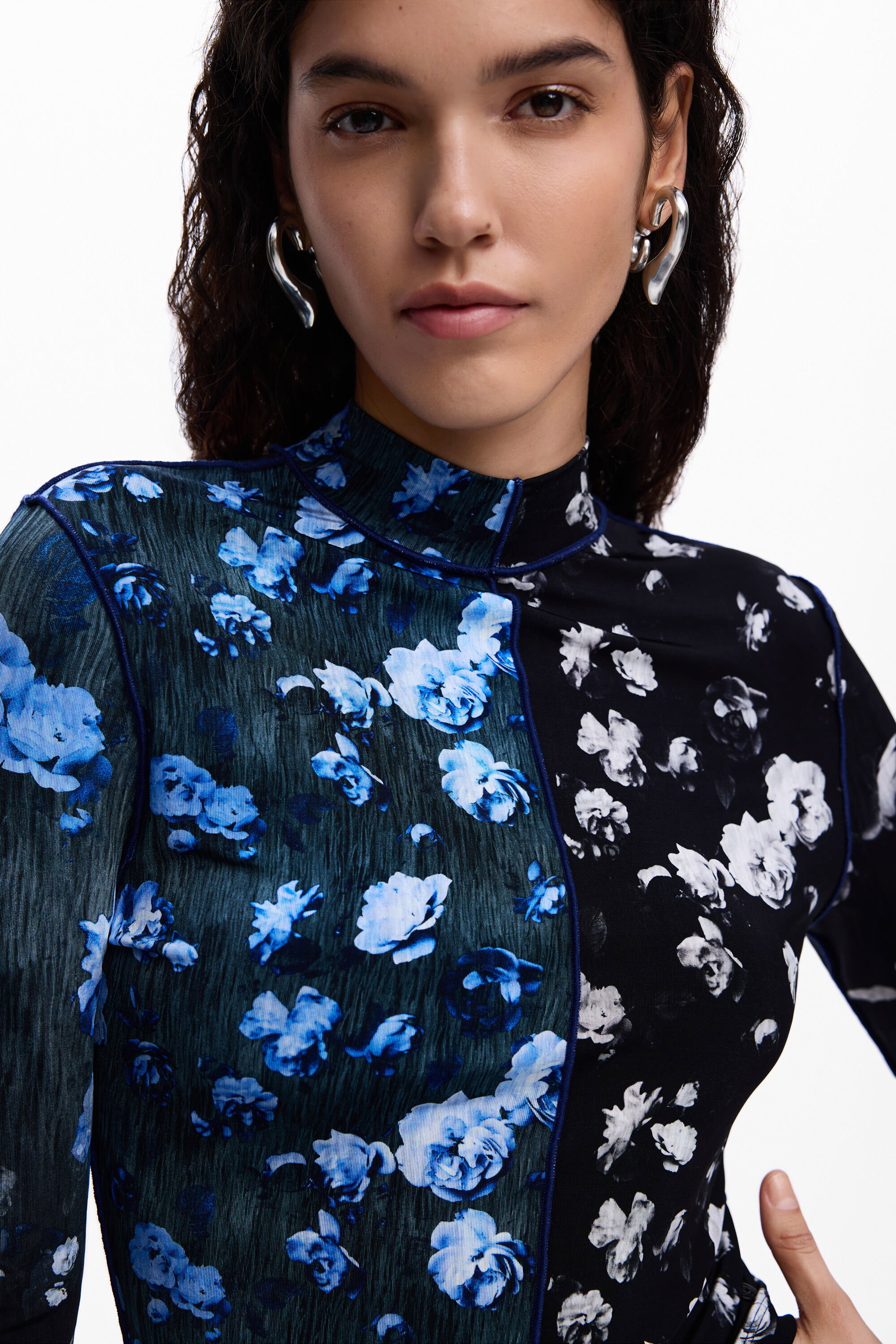 Desigual Tweekleurig bloemen t-shirt