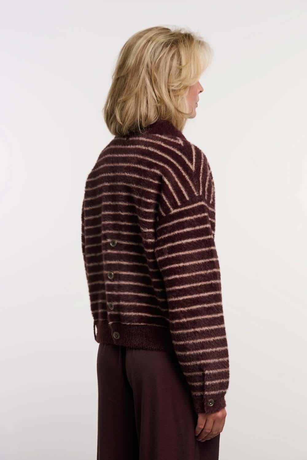 Rino & Pelle Rino & Pelle Vest Bubbly Boxy Bruin dames in bruin