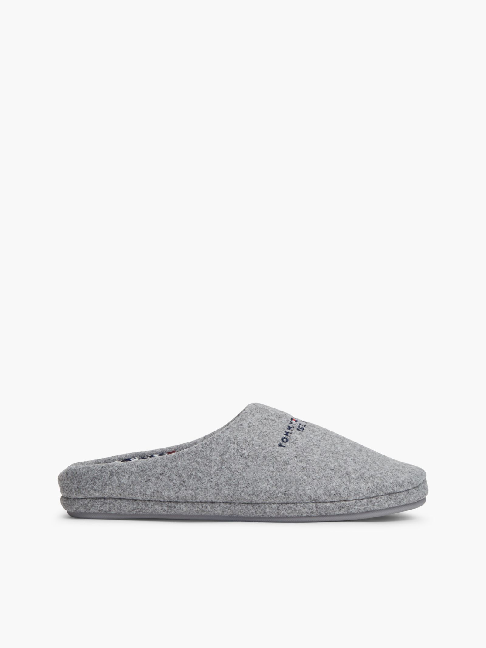 Tommy Hilfiger Slipper van vilt met geborduurd logo in grijs