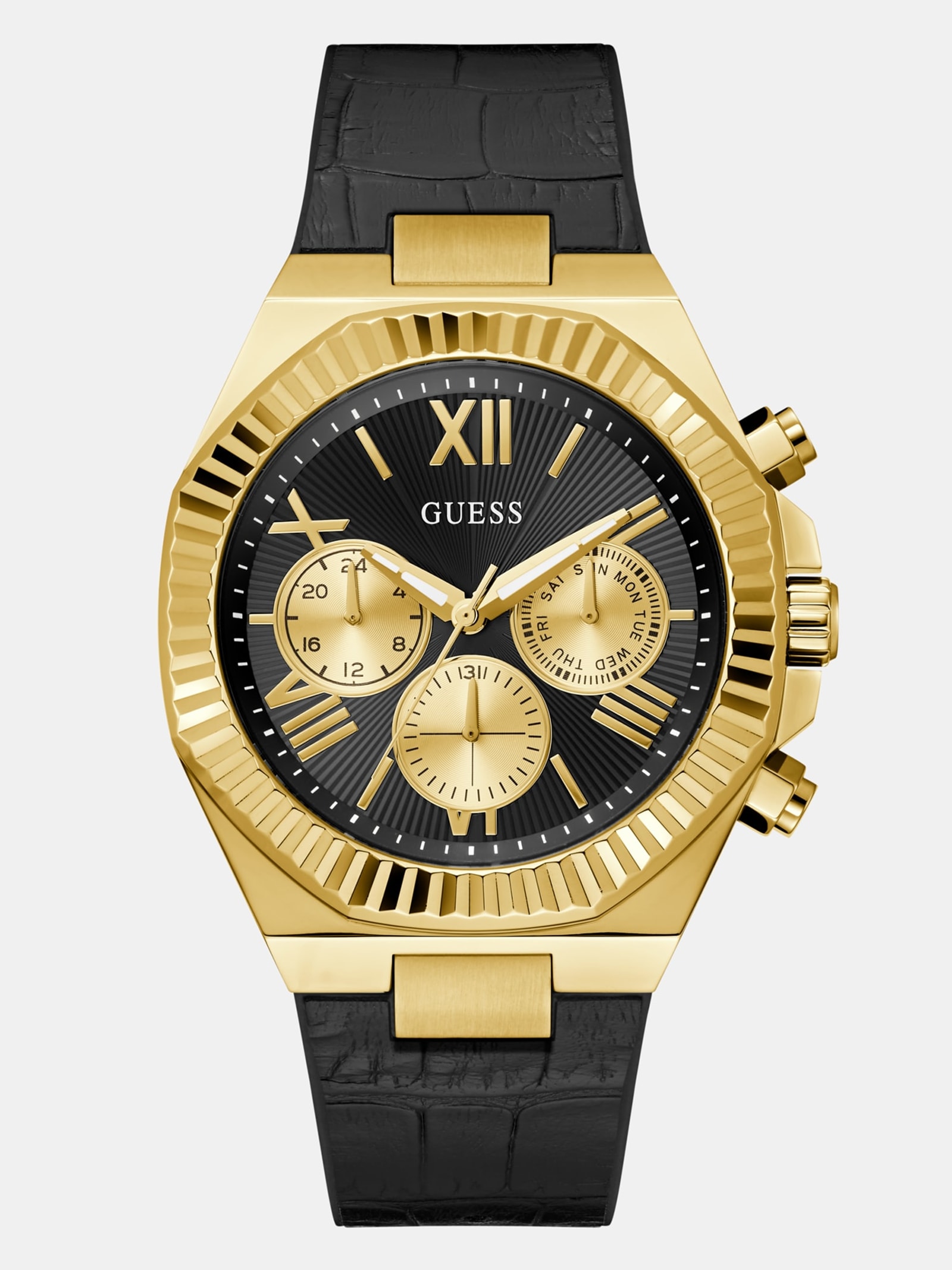 Guess Multifunctioneel Horloge Gemengd Leer 44 Mm