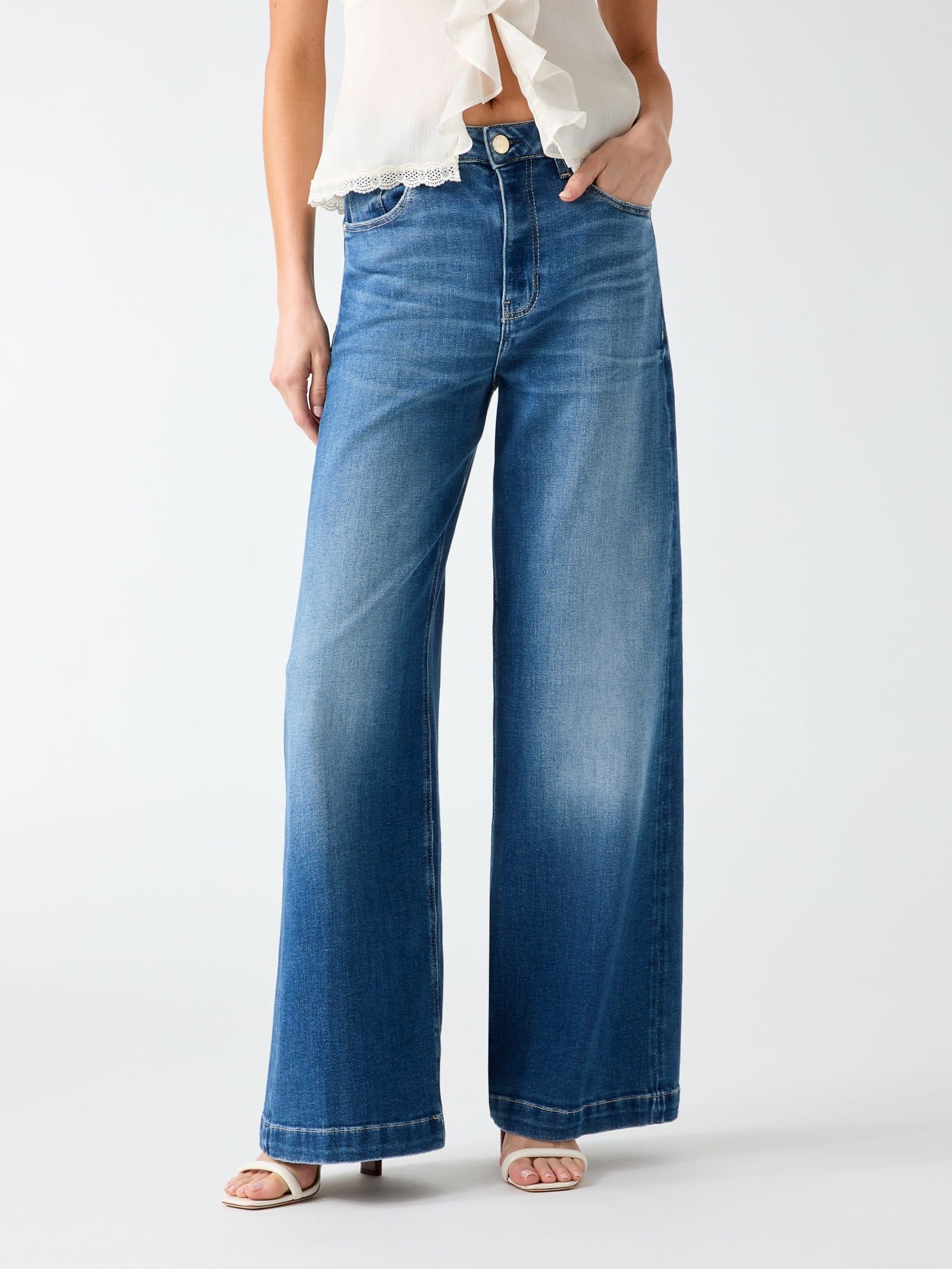Guess Bellagio Wide-Leg Jeans in blauw