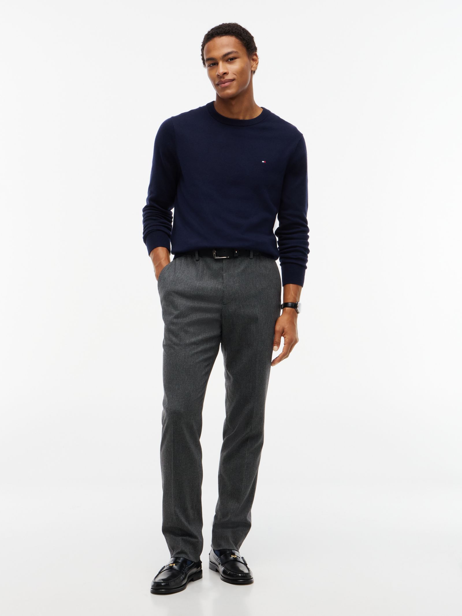 Tommy Hilfiger Tech Pied de Poule Pantalon met Wol