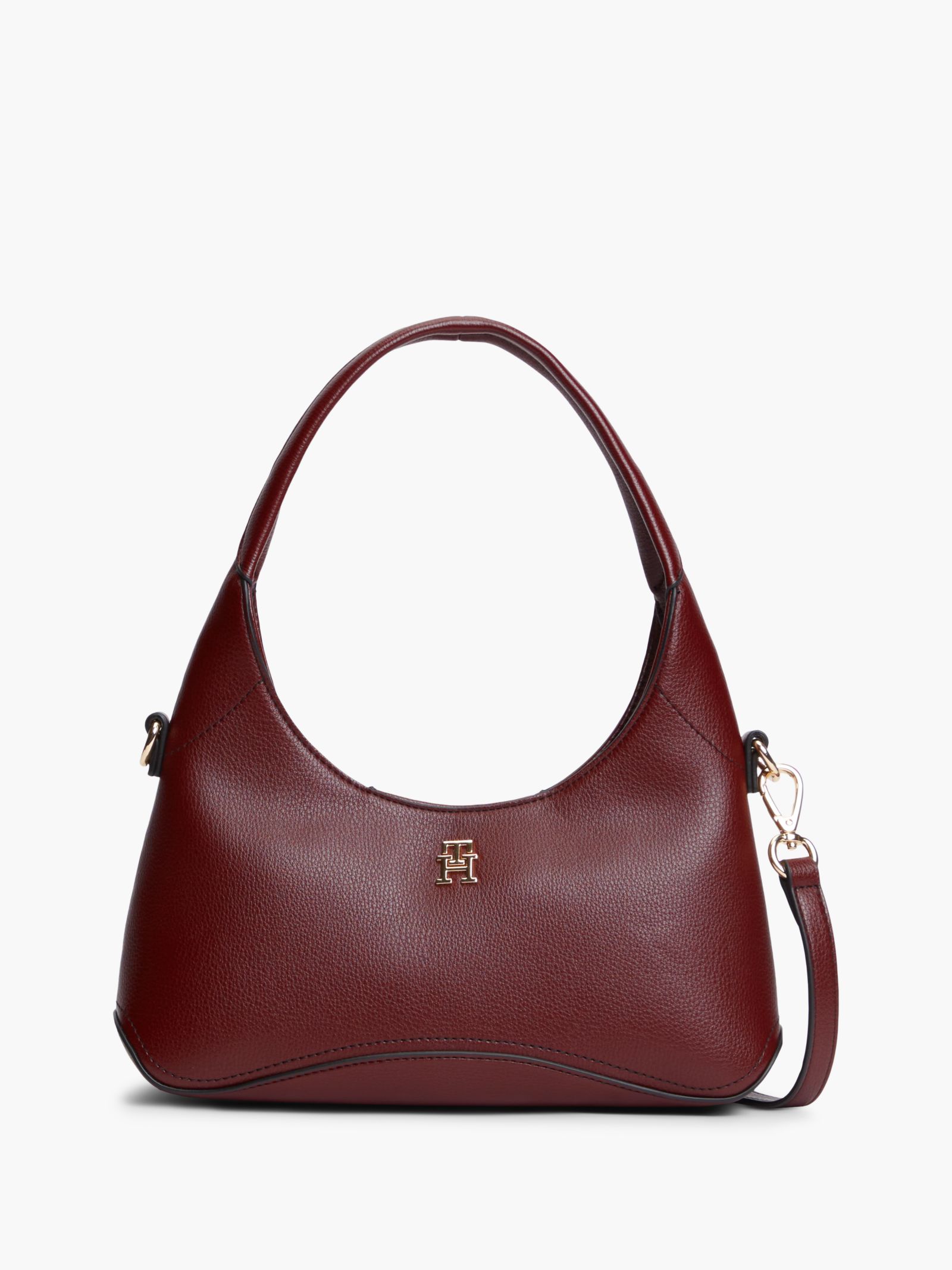 Tommy Hilfiger Crossbody hobotas met metalen TH Monogram in rood