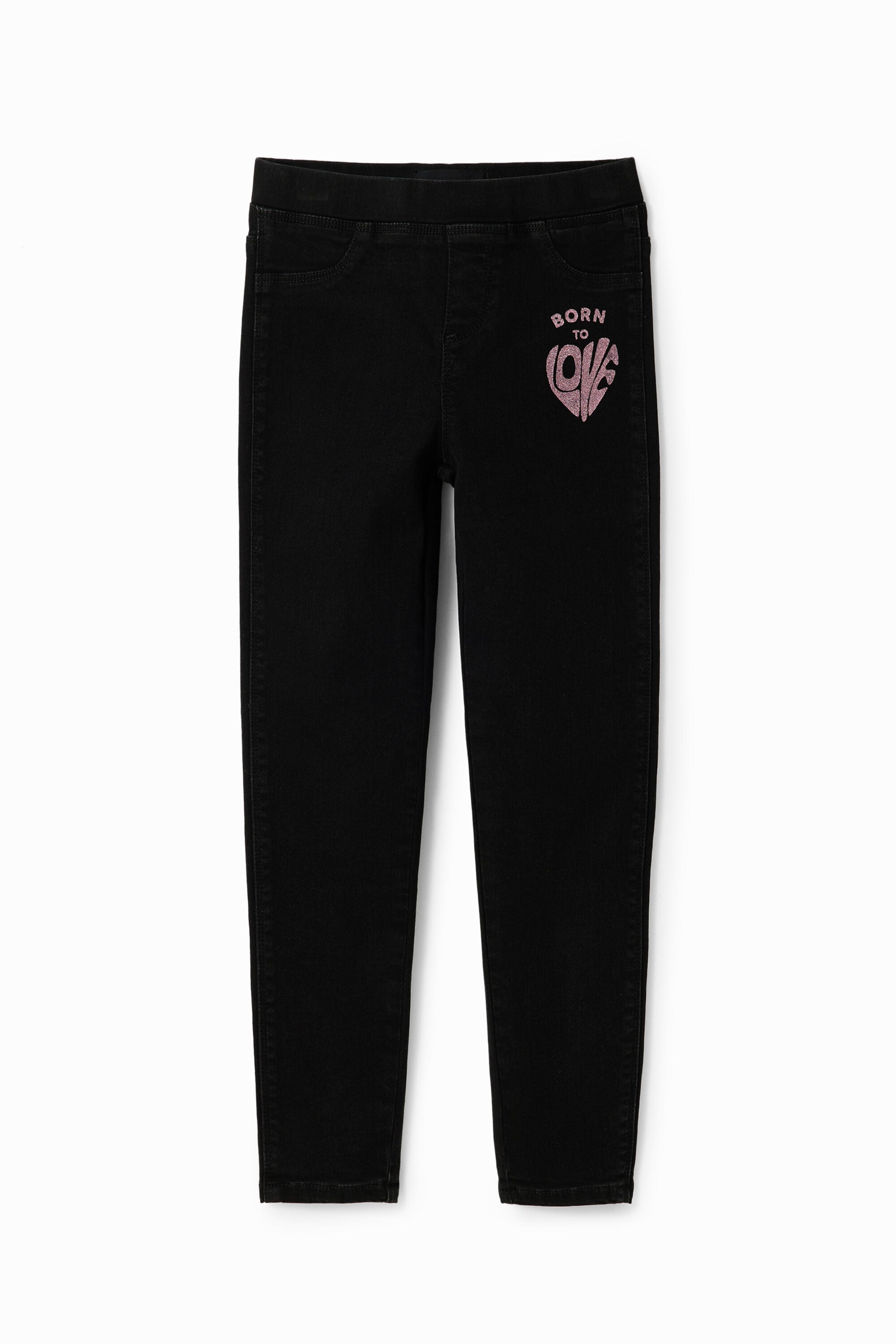 Desigual Spijkerlegging met tekst in zwart