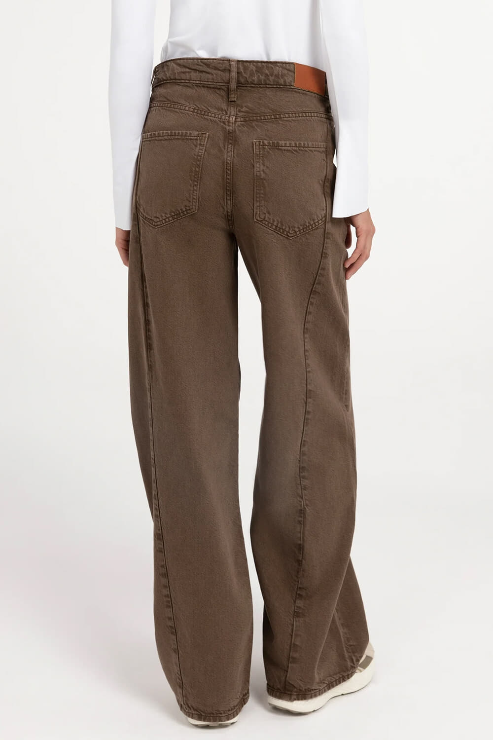 Yaya Jeans met Hoge Taille en Wijde Pijpen Bruin dames