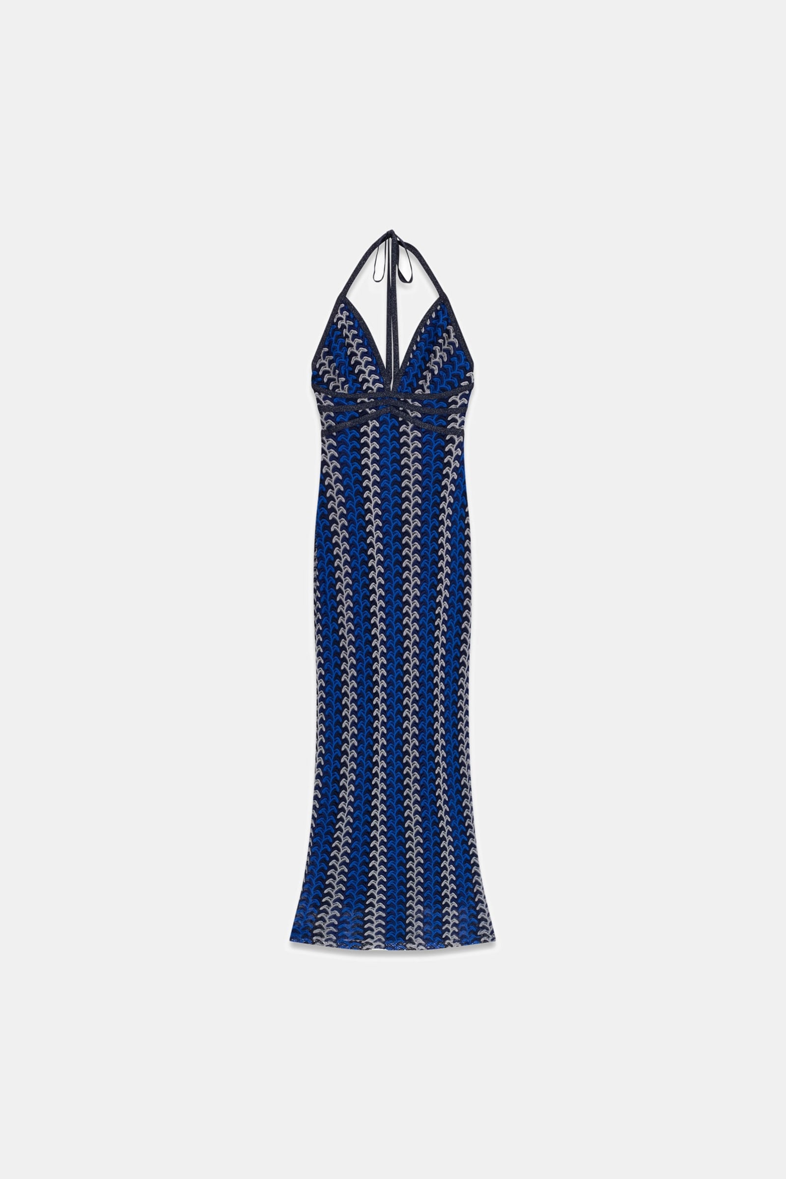 Guess Gebreide Lange Bodycon Jurk in blauw