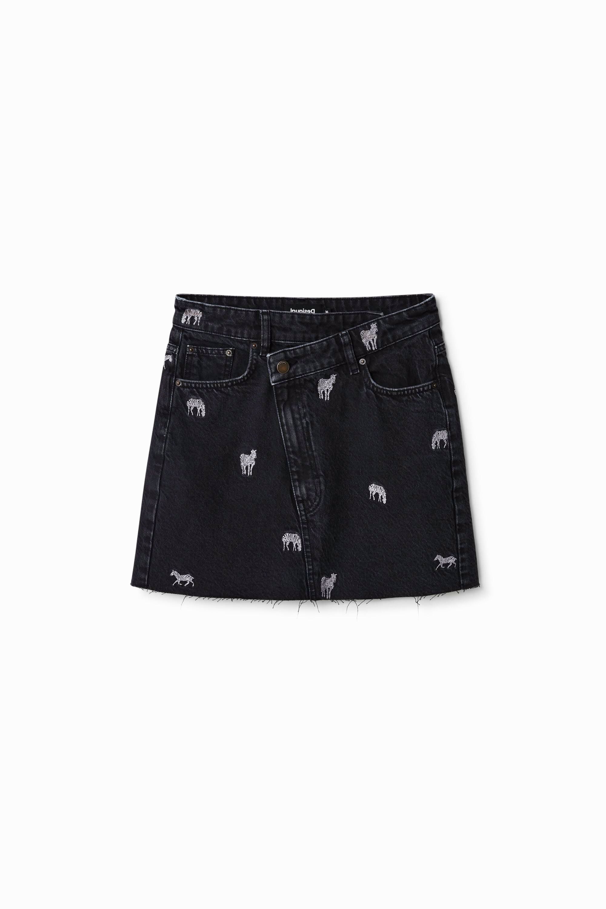 Desigual Denim minirok met zebra