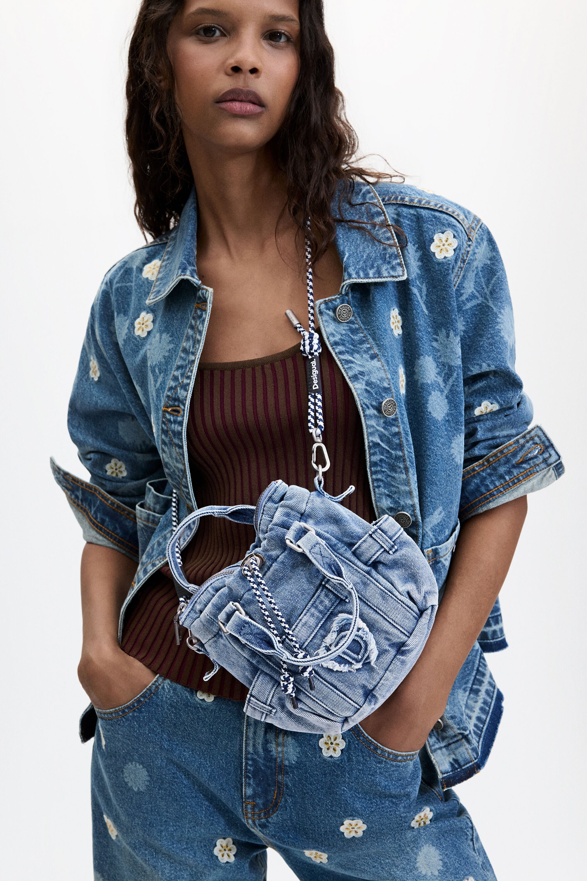 Desigual Mini denim schoudertas
