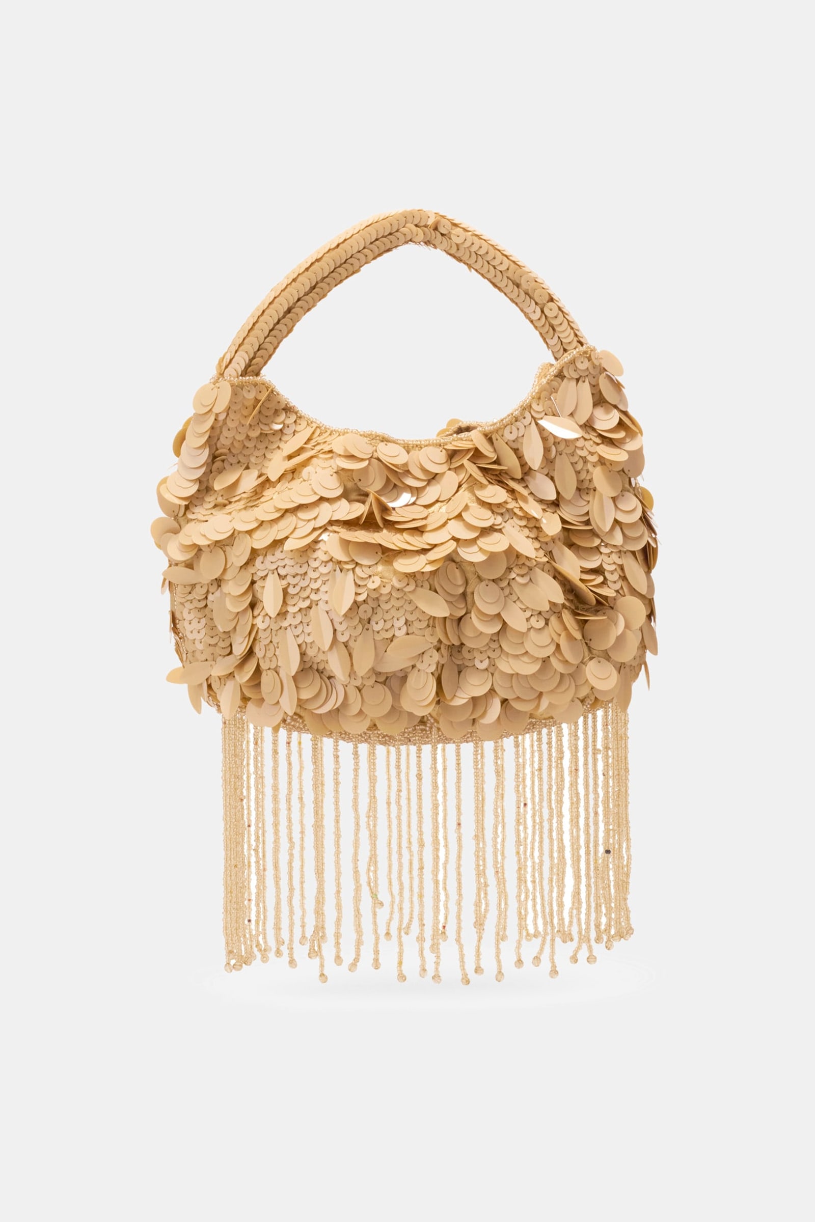 Guess Tasje Met Kristalfranjes in beige