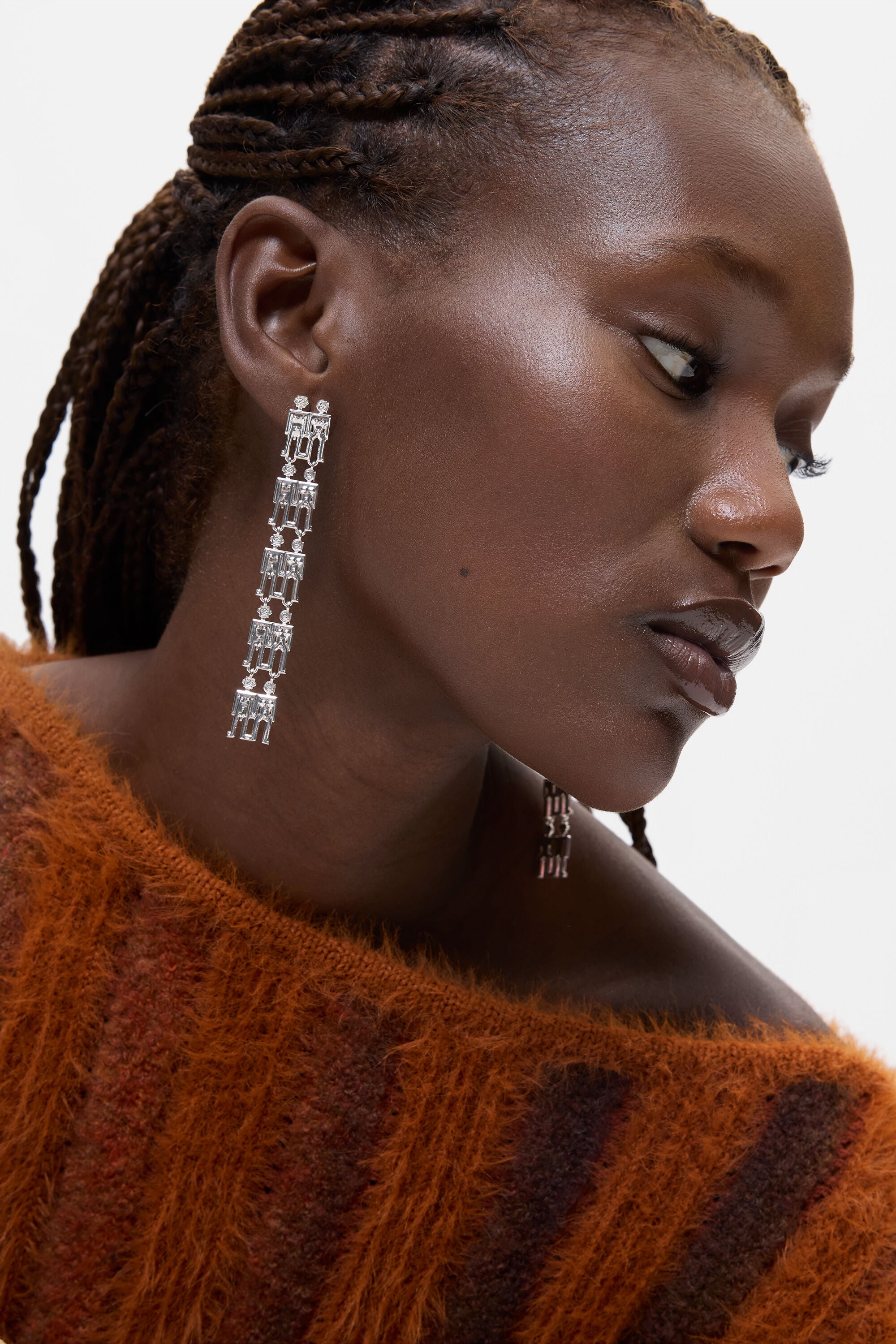 Desigual Oorbellen Ketting Robots Zalio in zilver