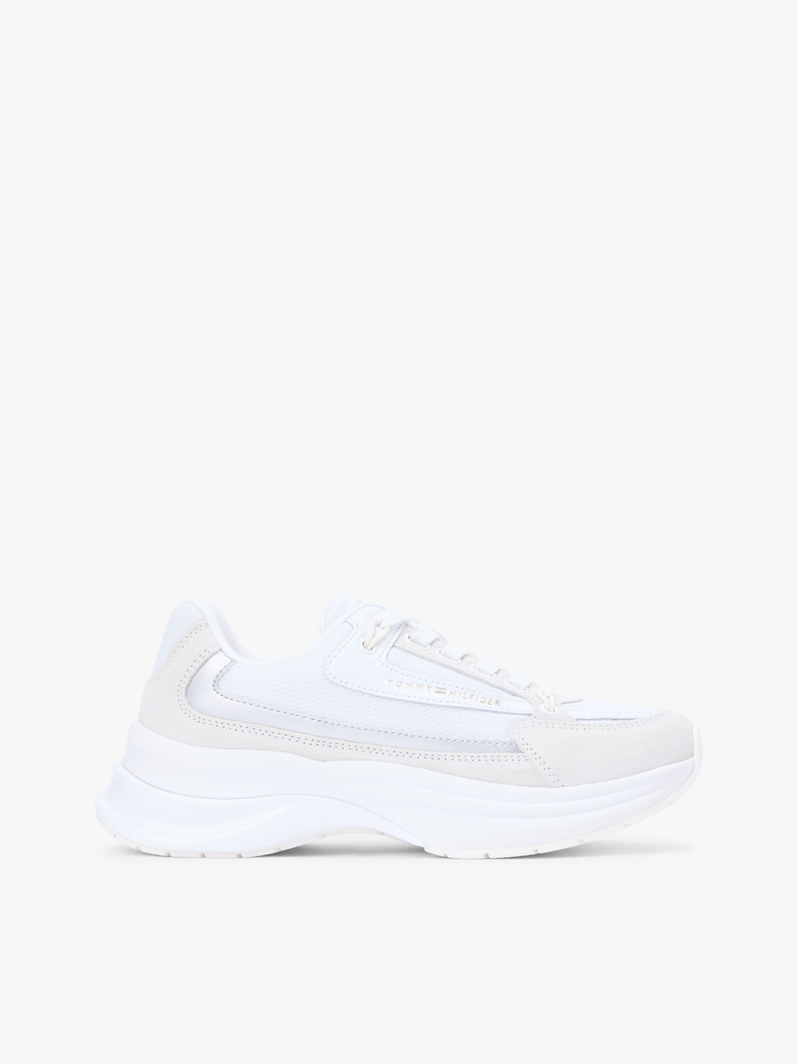 Tommy Hilfiger Suède chunky sneaker met veters in wit