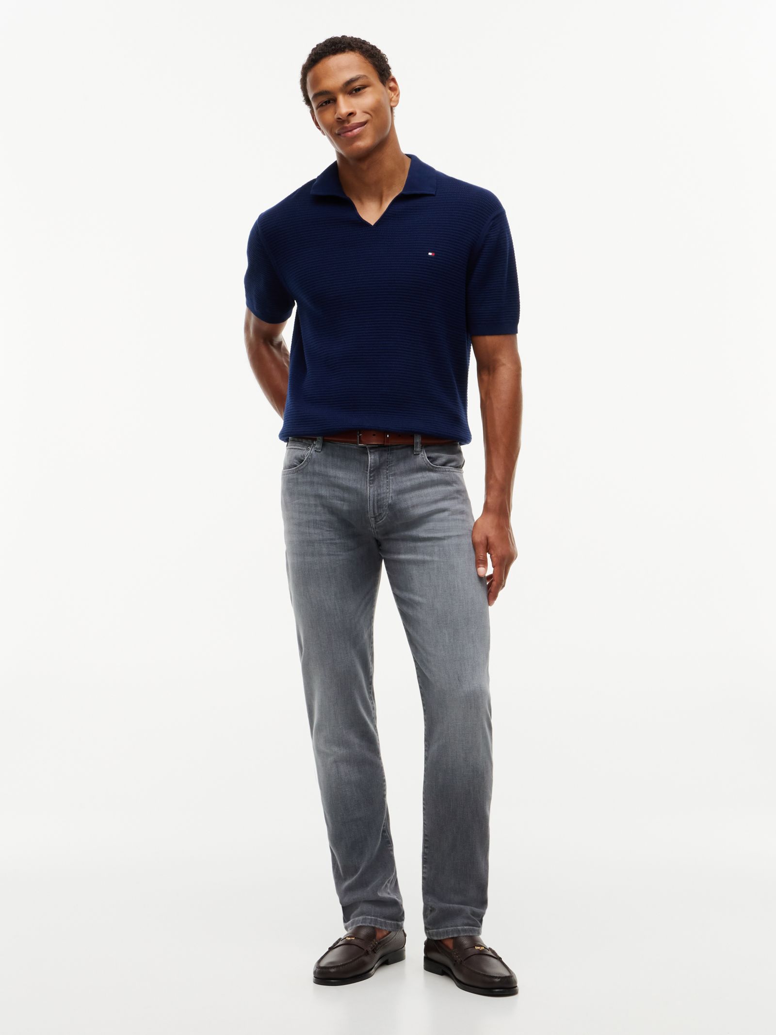 Tommy Hilfiger Bleecker slim jeans met fading in grijs
