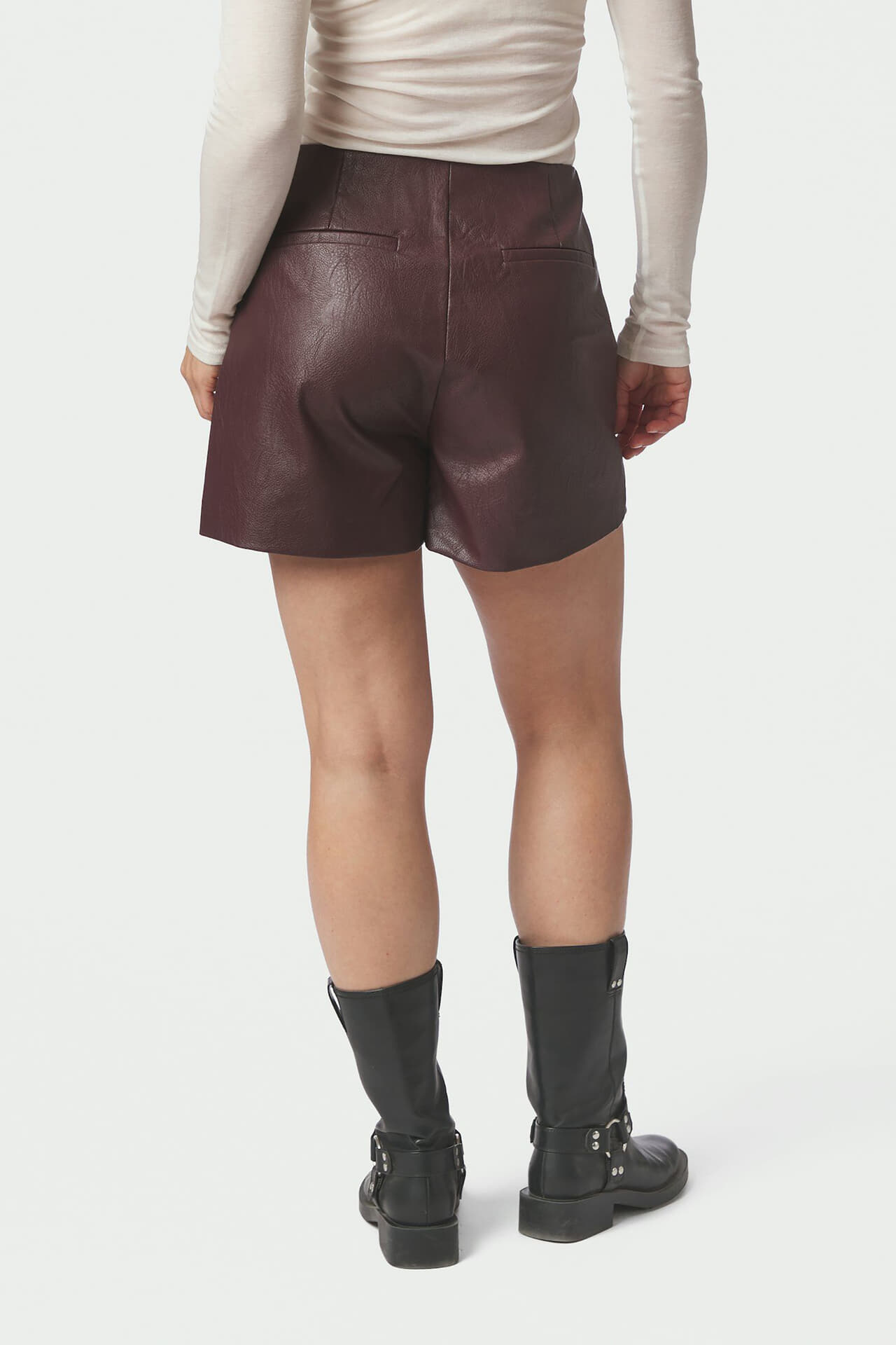 Neo Noir Short Elayne Kunstleer Bordeaux Rood dames
