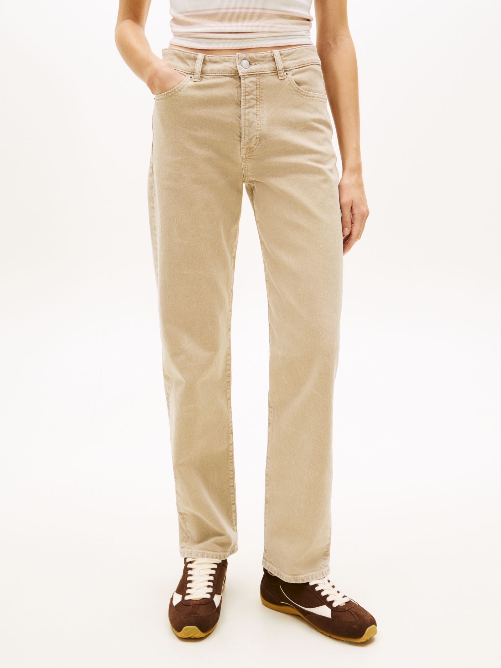 Tommy Jeans Kira medium rise straight jeans met wassing