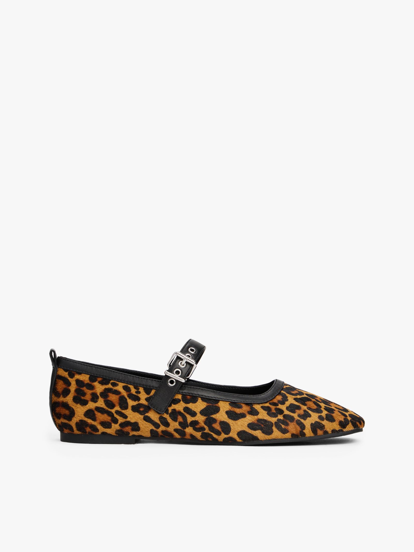 Tommy Jeans Mary Jane ballerina met luipaardprint