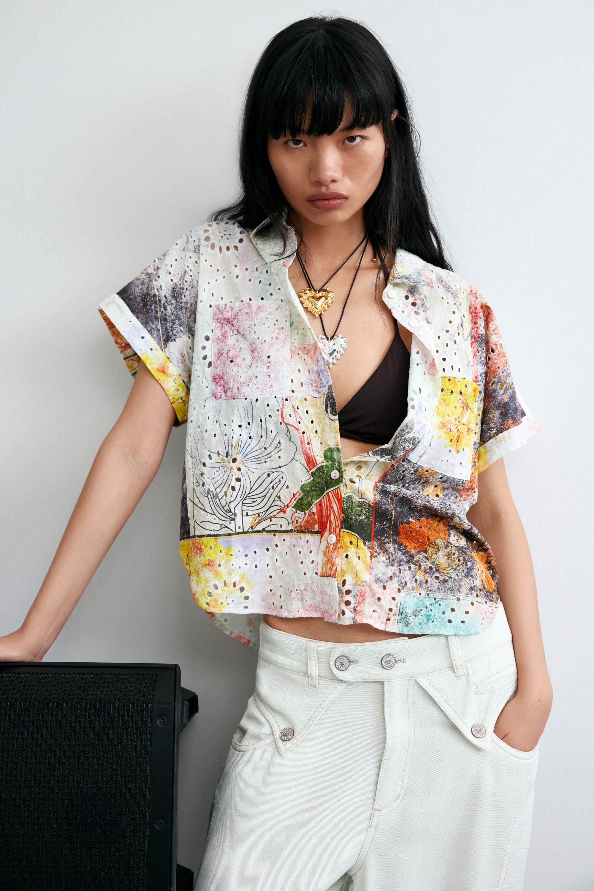 Desigual Korte mouw overhemd 100% katoen