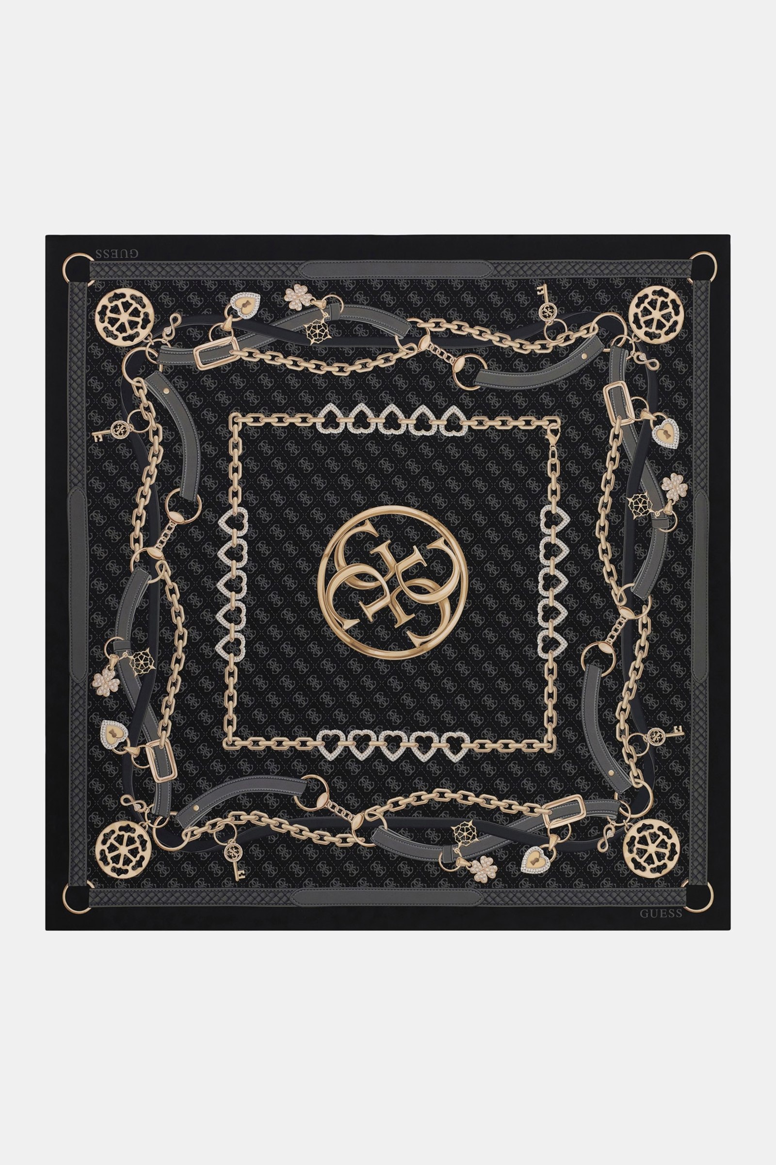 Guess Bedrukte Foulard in zwart