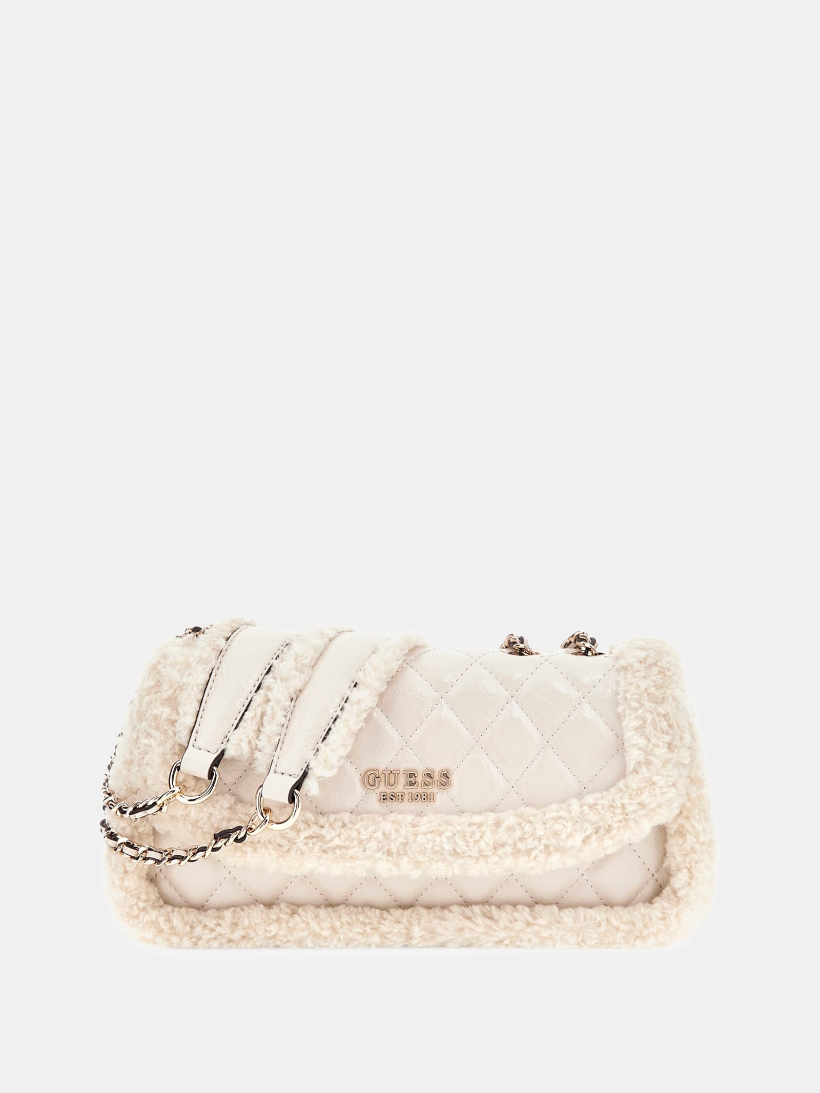 Guess Mini Crossbody Cristi Kunstbont in beige
