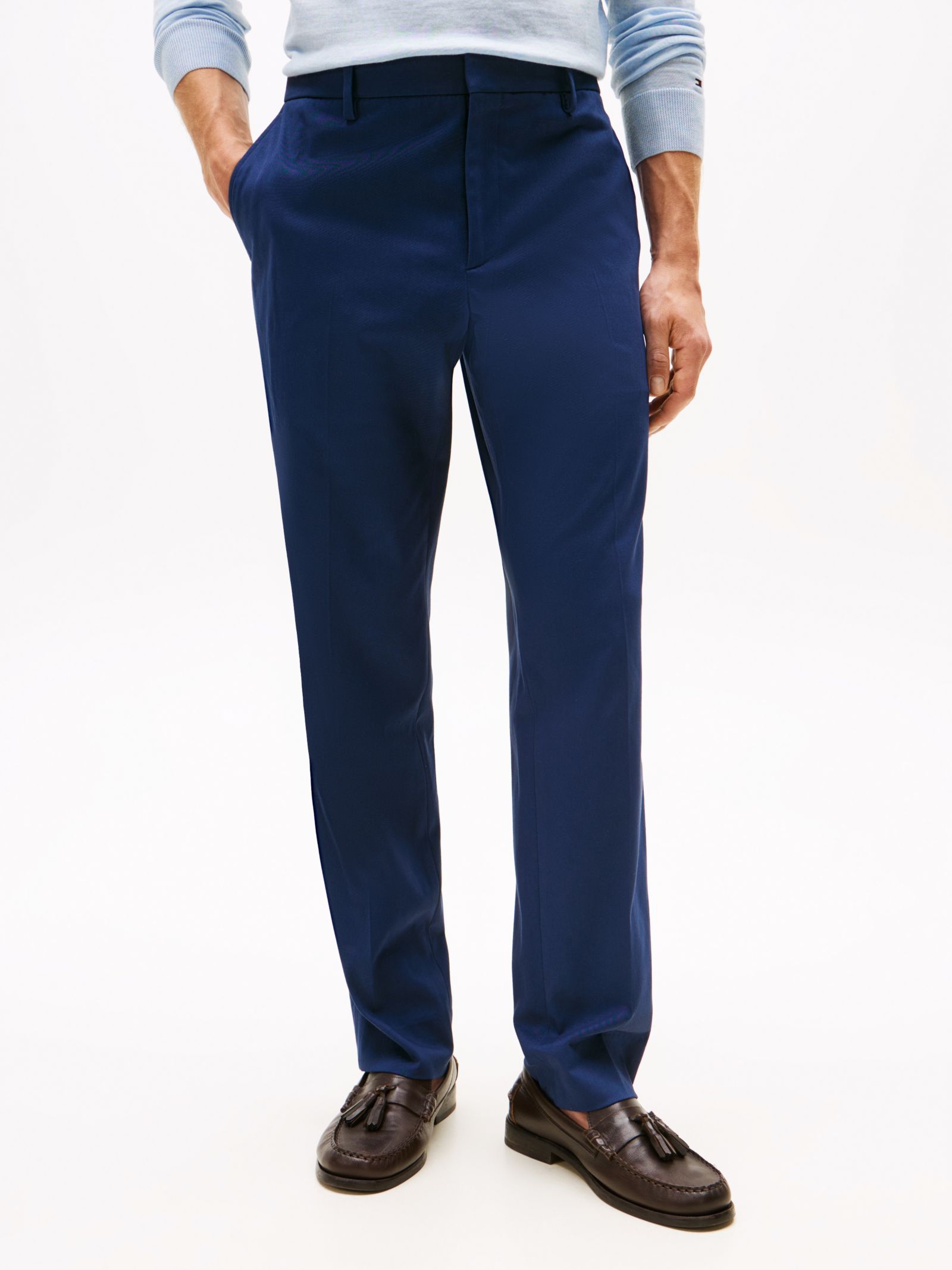 Tommy Hilfiger Pantalon met persvouwen in marine