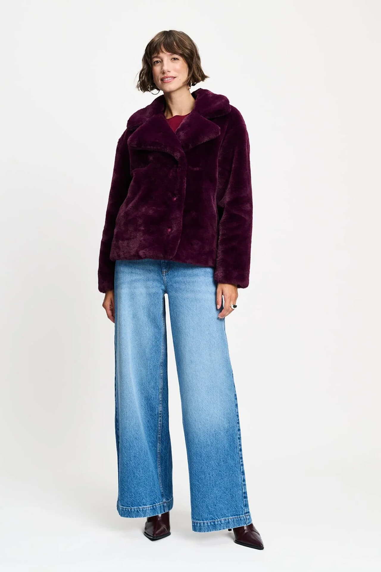 Pom Amsterdam Jas Cleo Dark Plum Paars dames