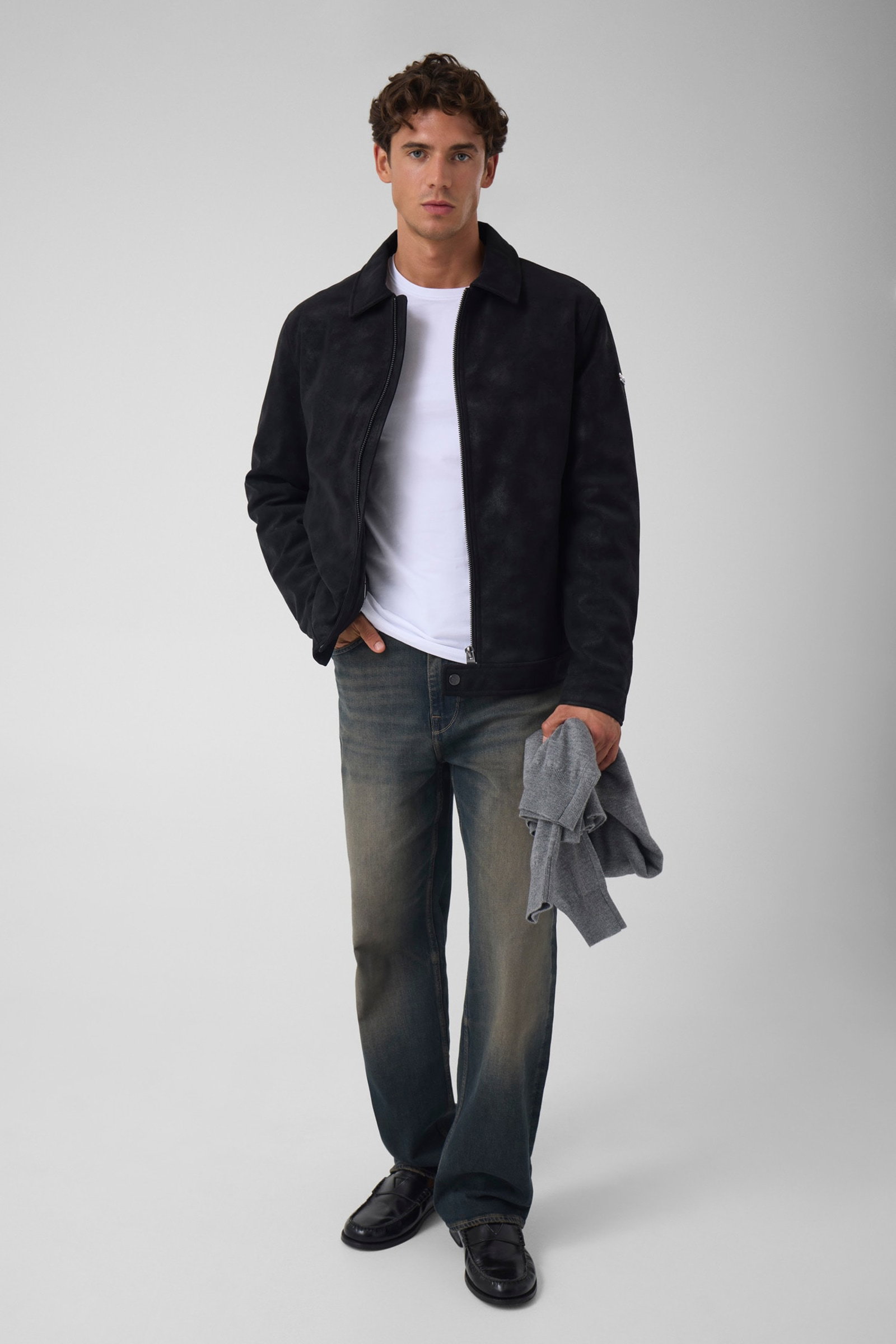 Guess Jas Van Kunstleer for men in zwart