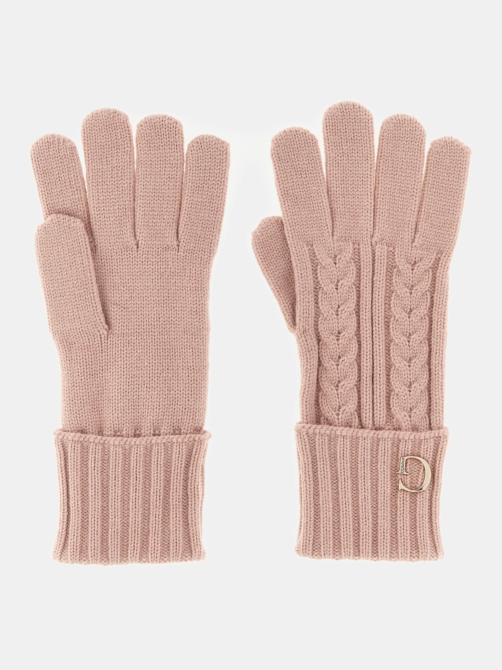Guess Gebreide Handschoenen Met Logo in roze