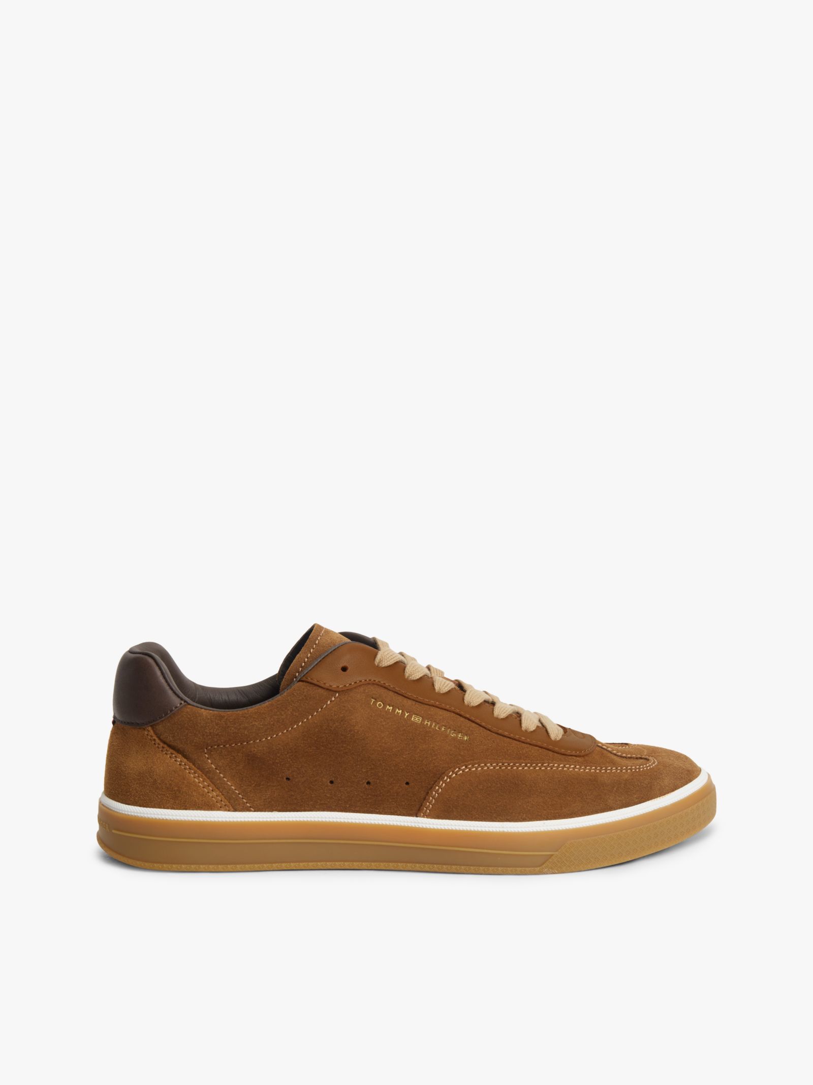 Tommy Hilfiger luxe suède sneaker in bruin