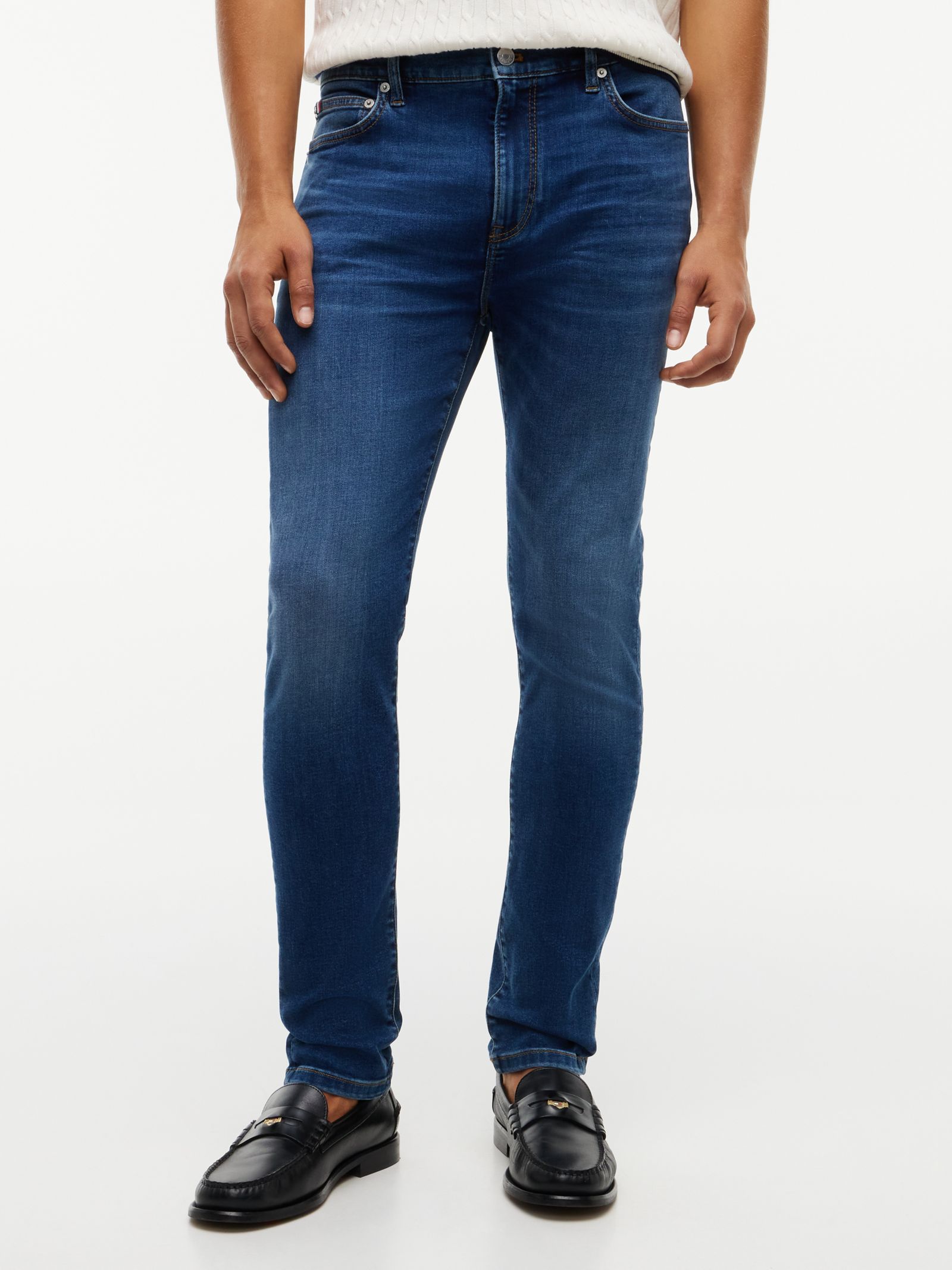 Tommy Hilfiger Bleecker Slim Jeans met Whiskers in blauw