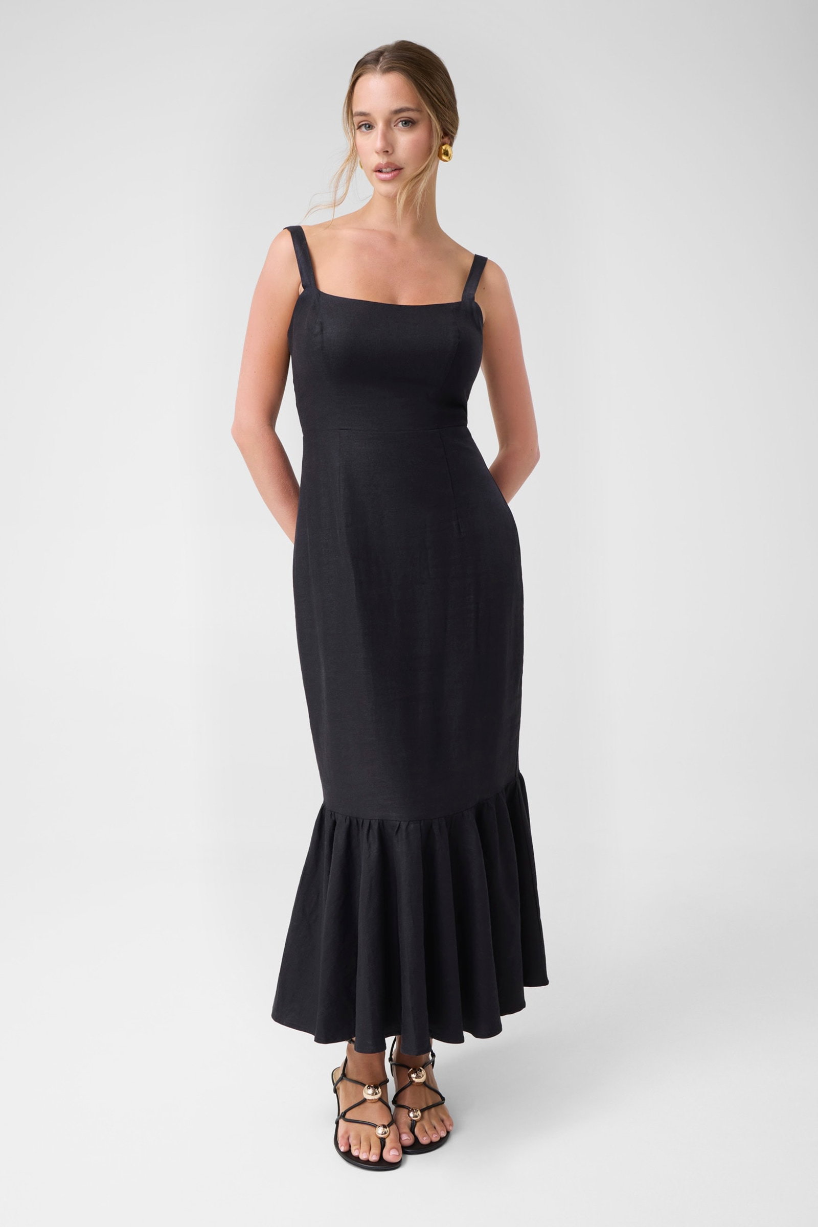 Guess Linnenmix Dress in zwart