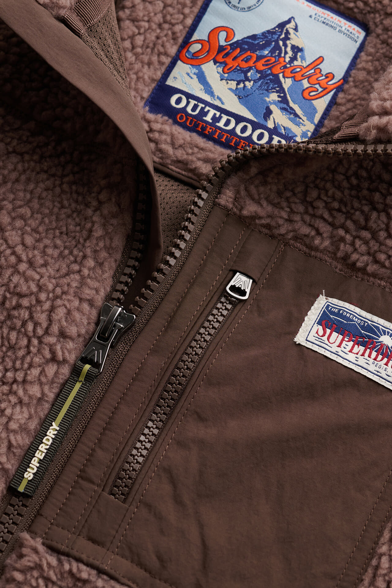 Superdry & Co Fleece Heritage Zip Through Taupe dames