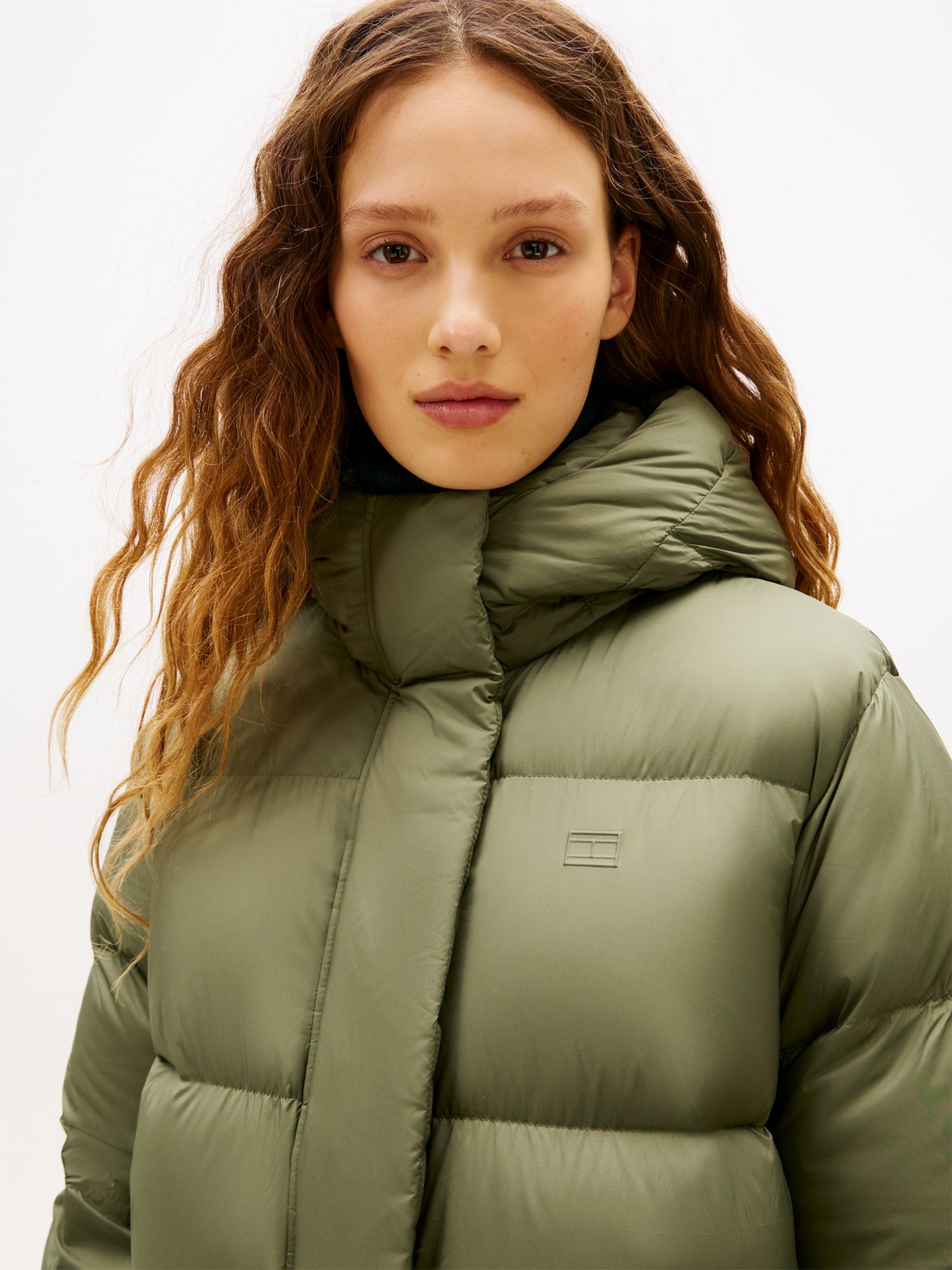Tommy Hilfiger waterafstotende donsjas met capuchon in groen