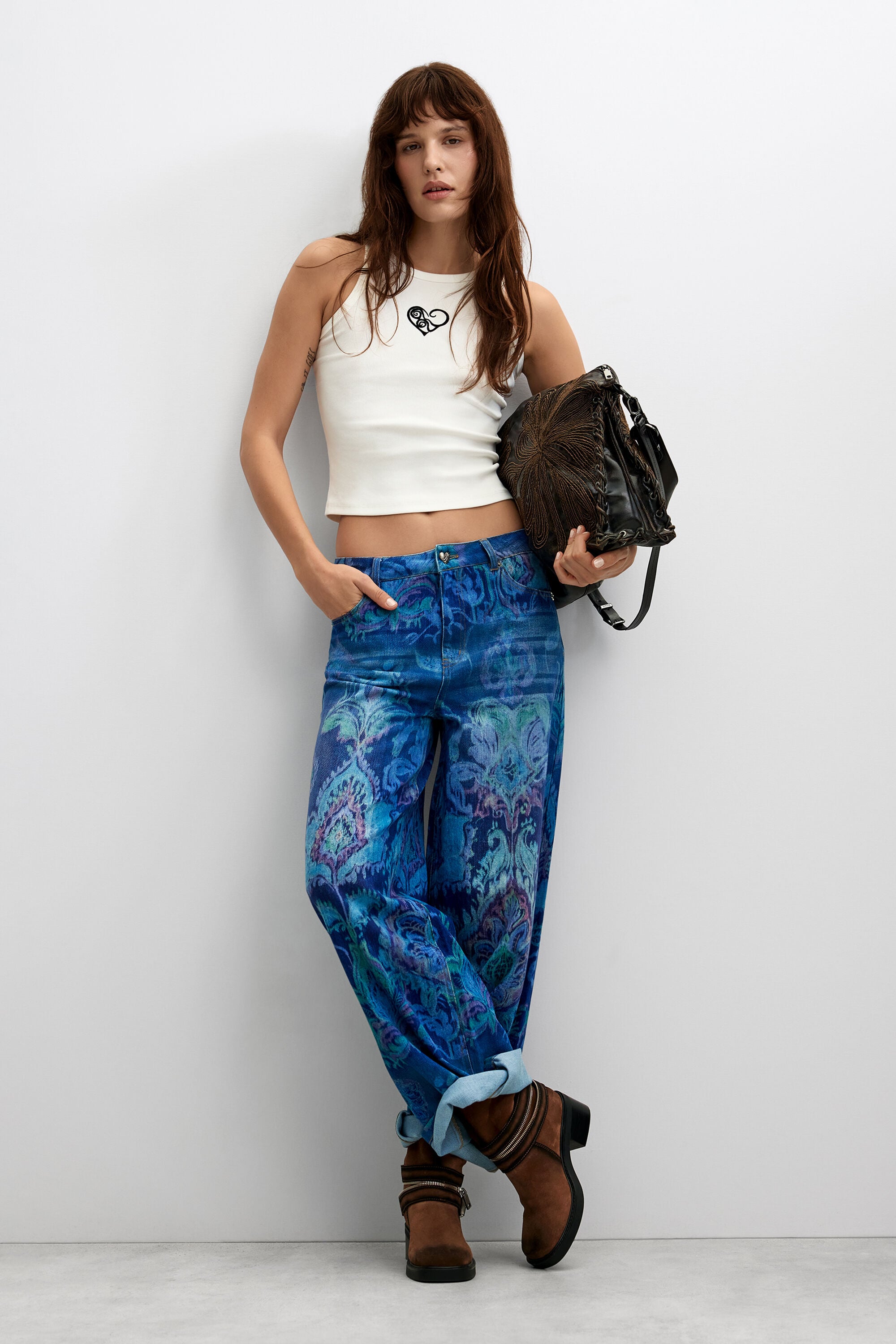 Desigual Wide leg spijkerbroek in blauw