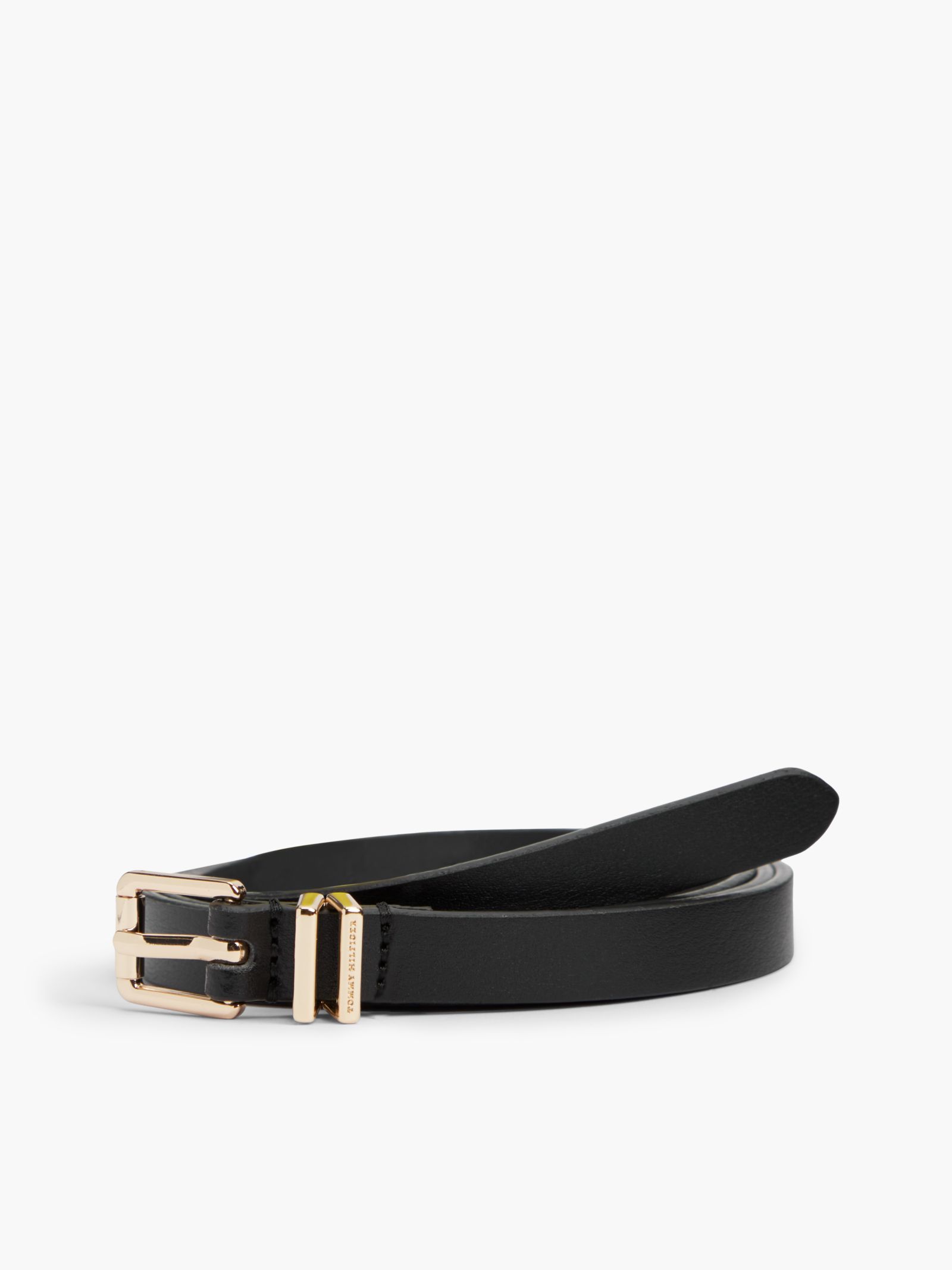 Tommy Hilfiger Leren riem met vierkante rolgesp in zwart