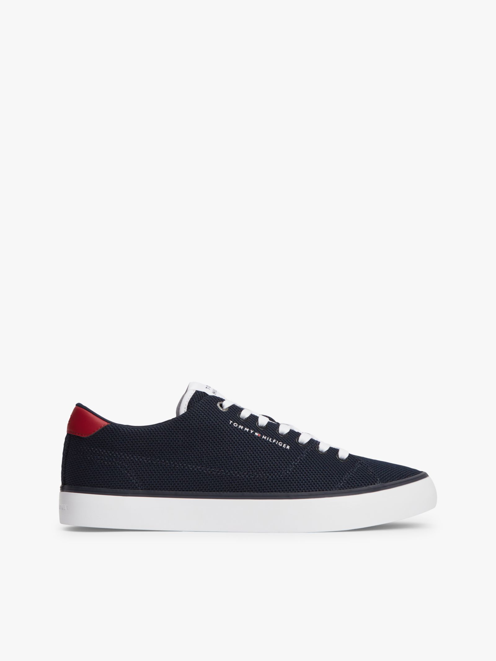 Tommy Hilfiger Mesh sneaker met rubberen vlag in marine