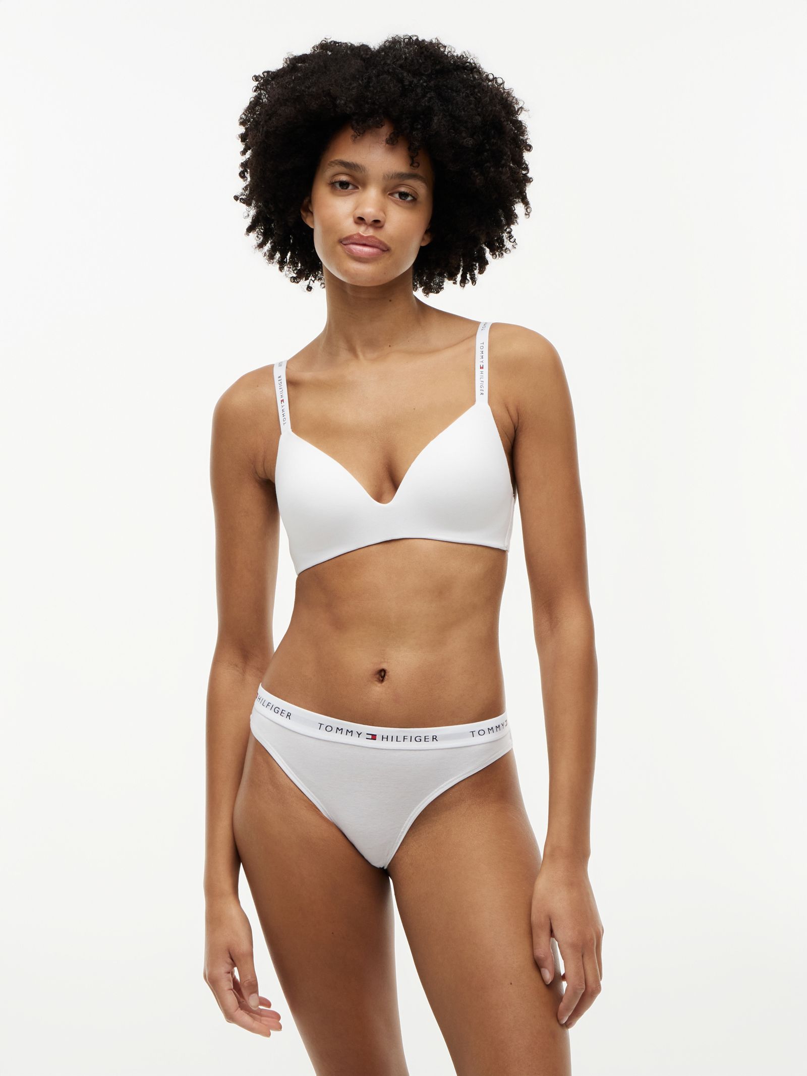 Tommy Hilfiger licht voorgevormde triangel bh met repeat logo in wit
