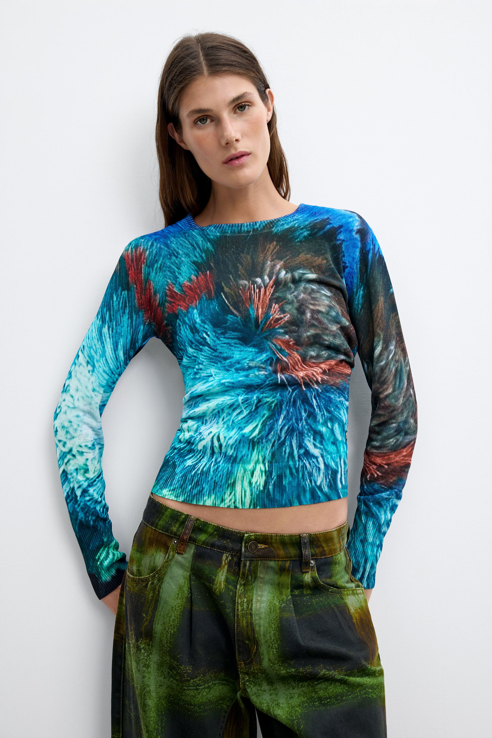 Desigual Bedrukt M. C. Lacroix-trui in blauw
