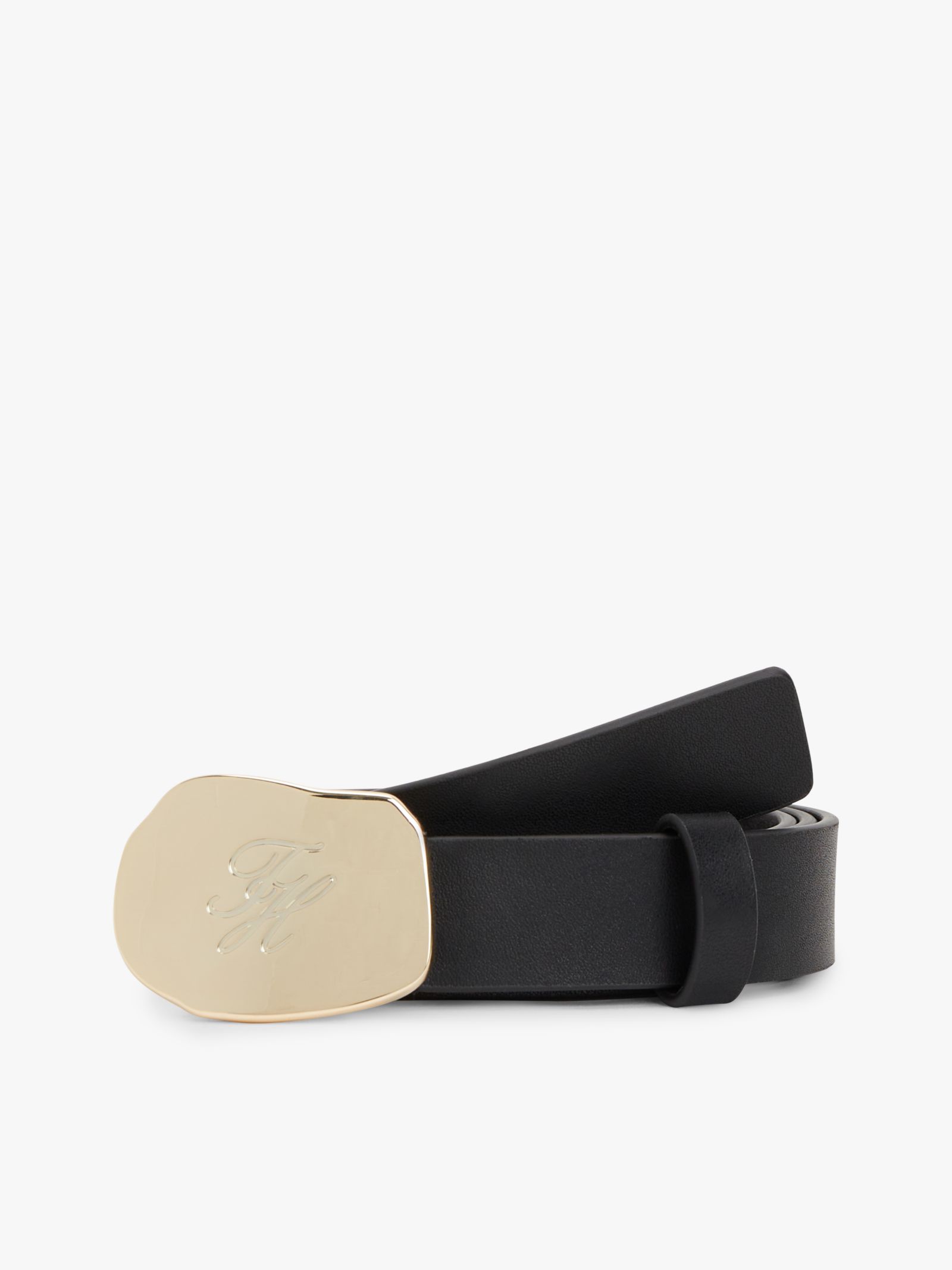 Tommy Hilfiger Leren riem met abstracte metalen logogesp