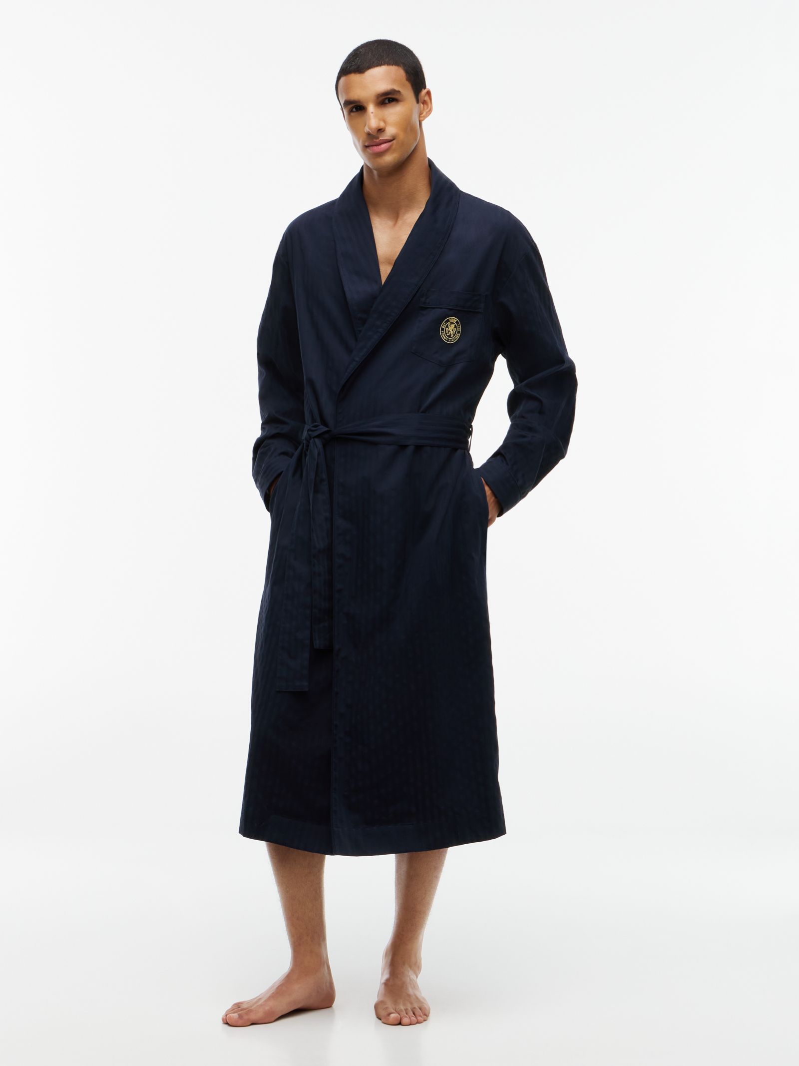 Tommy Hilfiger Geweven dobby badjas met embleem