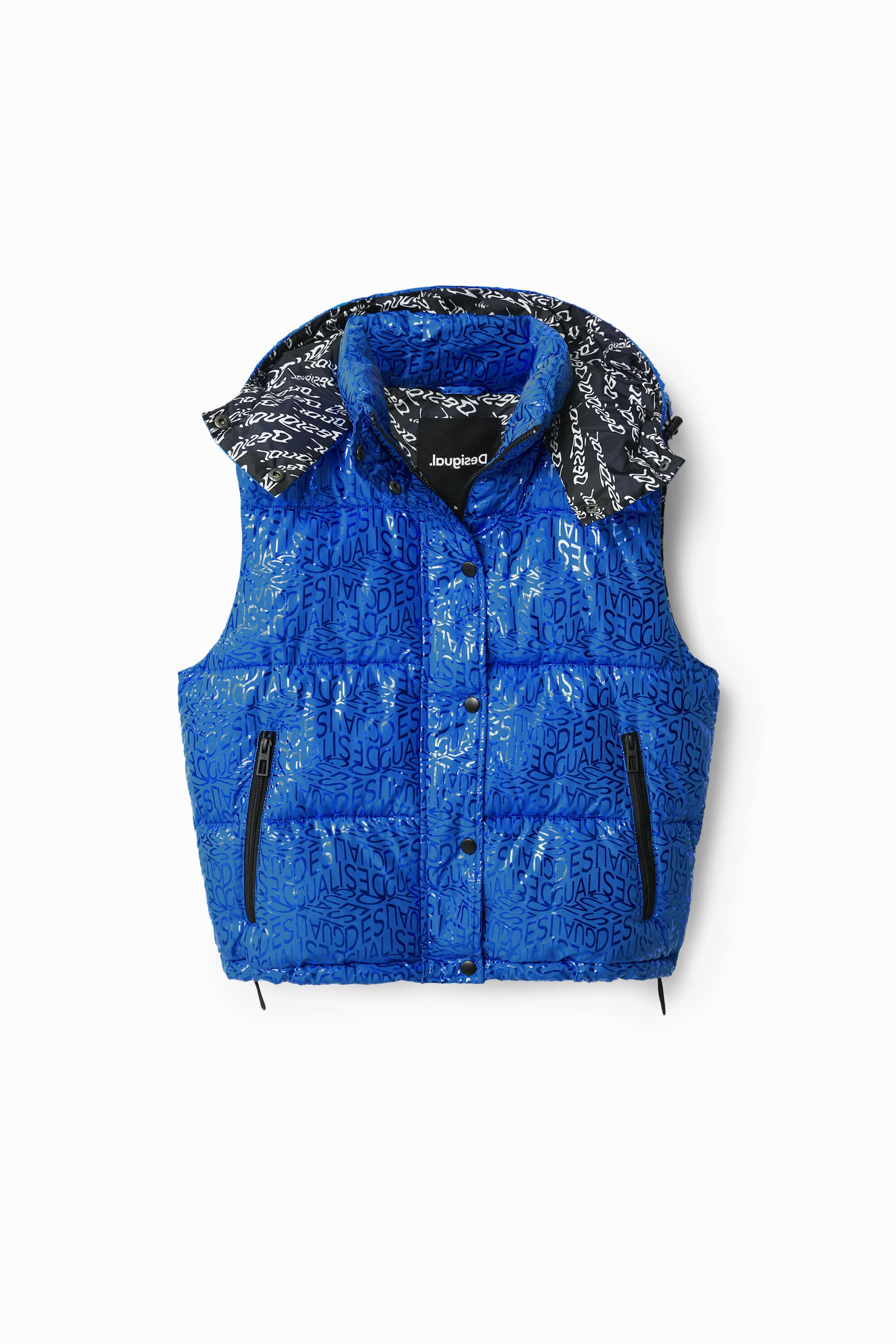 Desigual Gewatteerde bodywarmer met logo in blauw