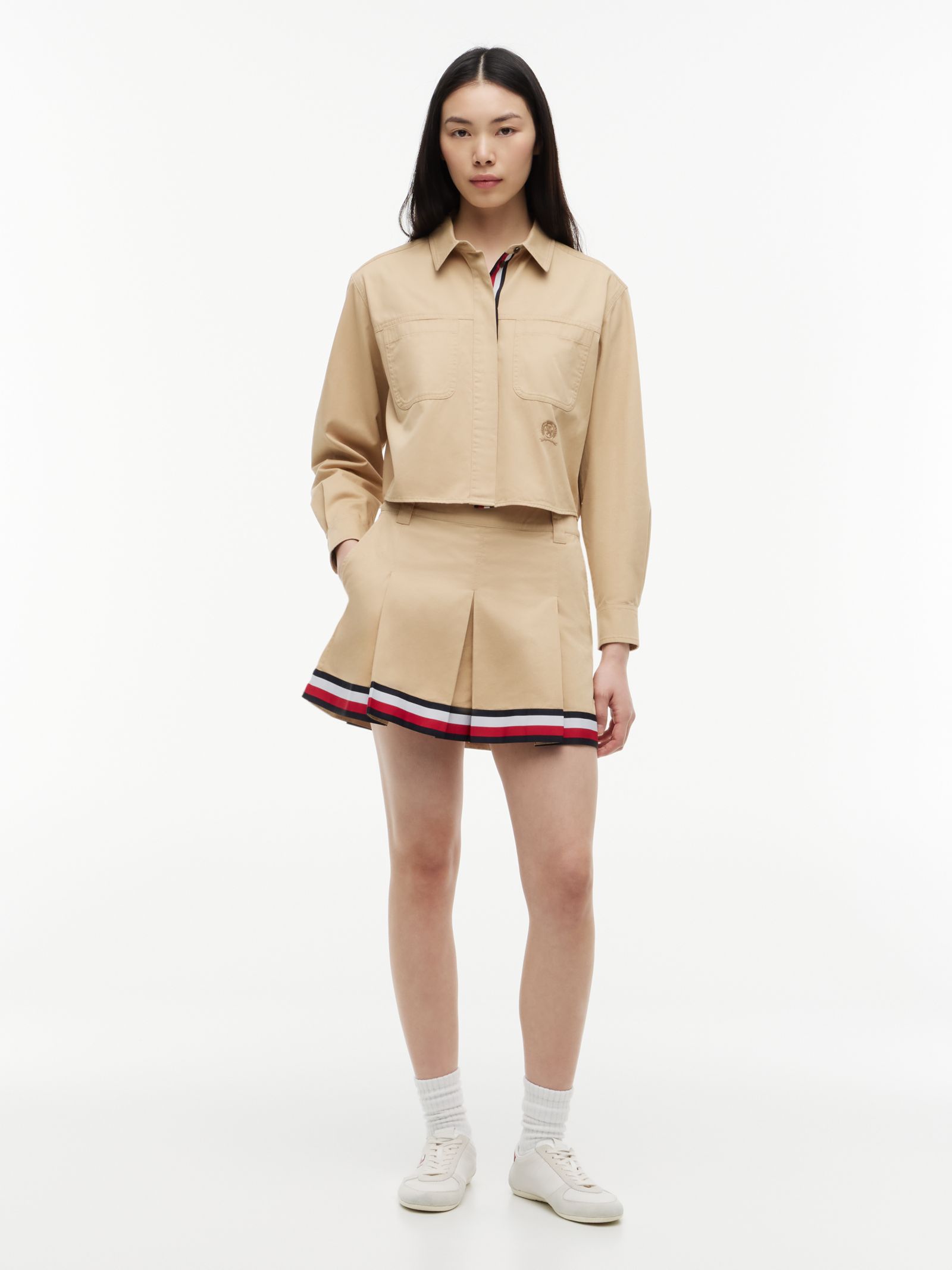 Tommy Jeans geplooide minirok met Signature Tape