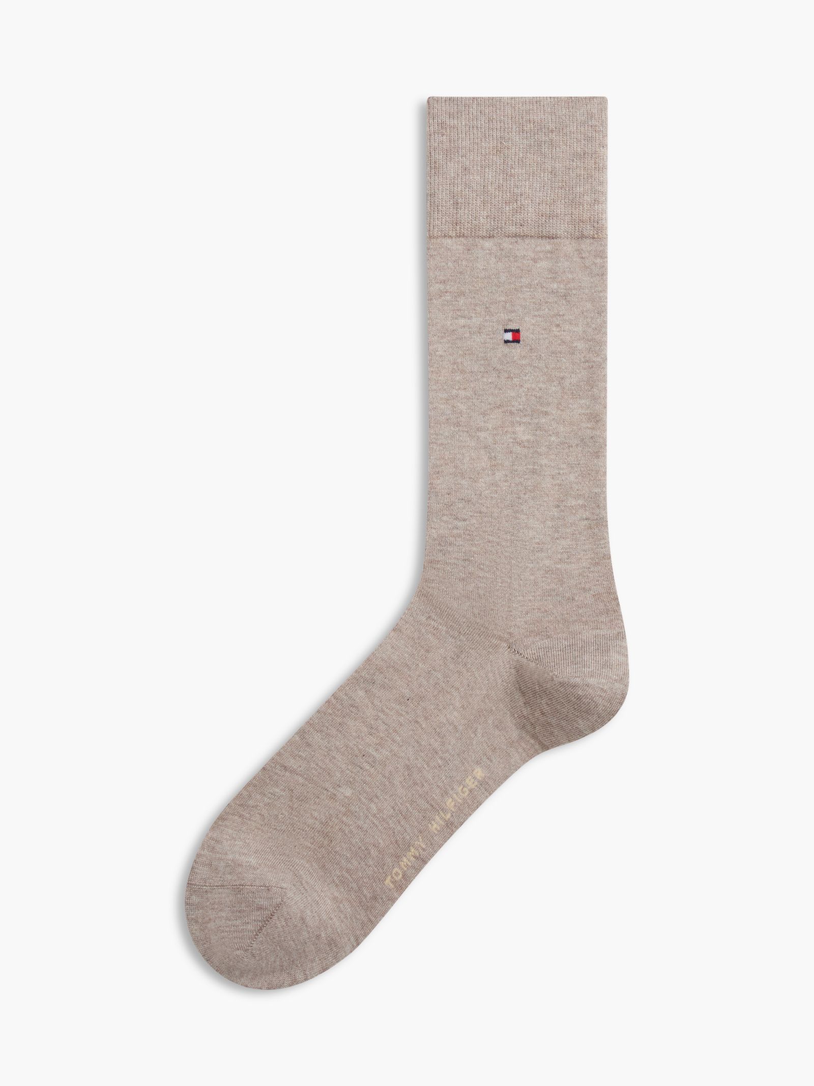 Tommy Hilfiger Set van 1 paar sokken met geborduurde vlag en kasjmier in beige