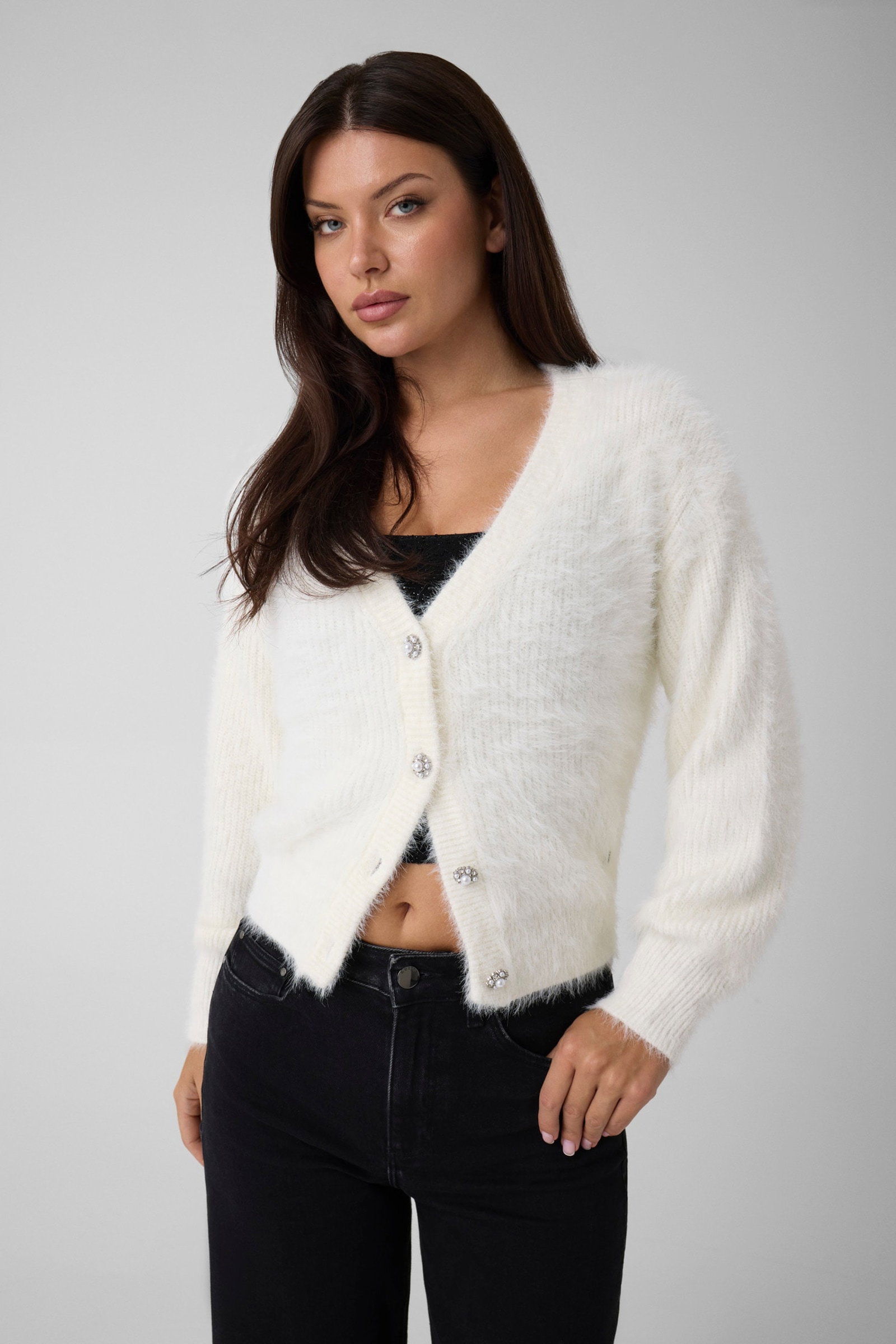 Guess Gebreid Vest in wit
