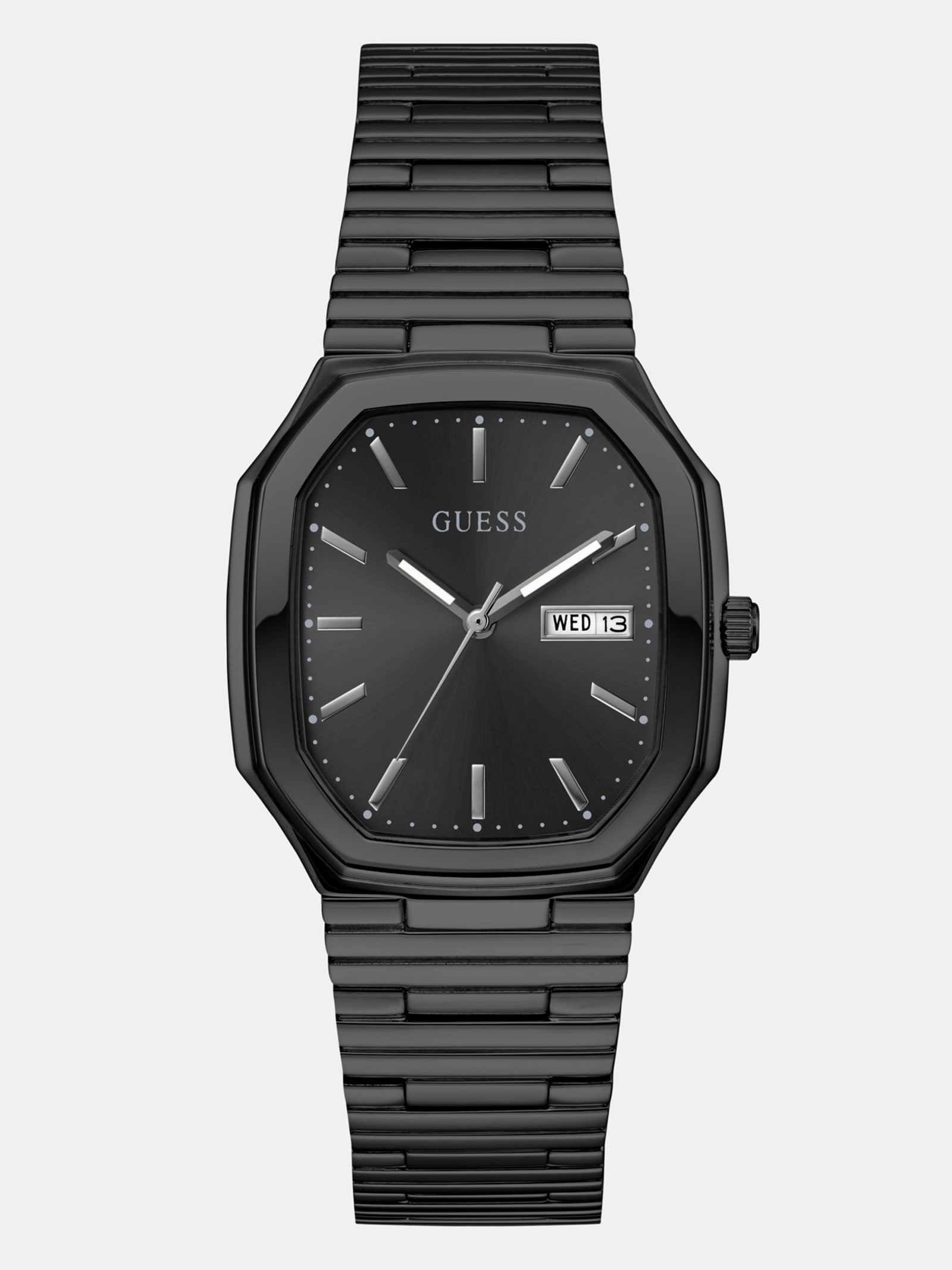Guess Analoog Horloge Gerecycled Staal 35 Mm in zwart