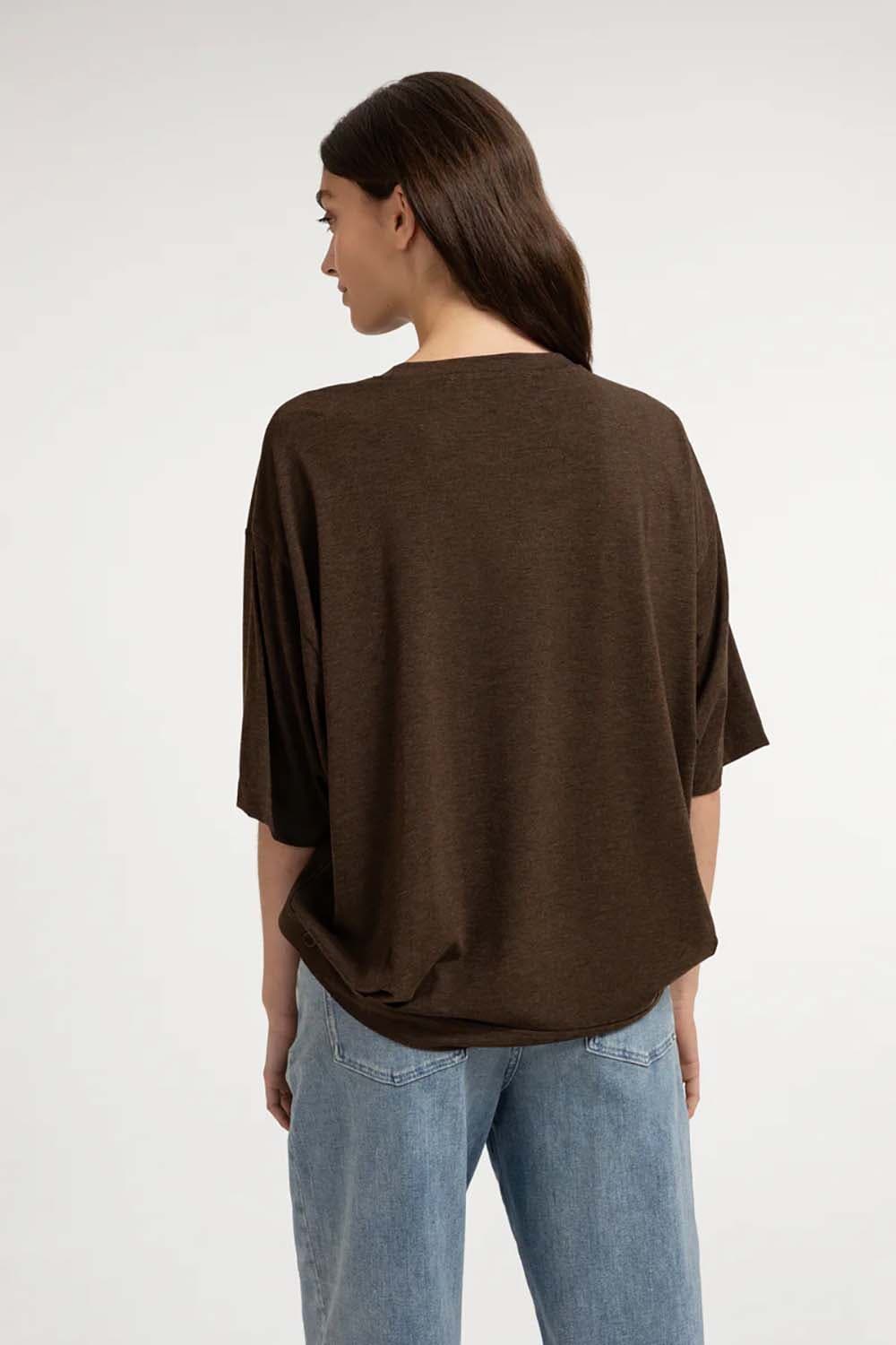 Yaya Top Jersey Oversized Bruin dames