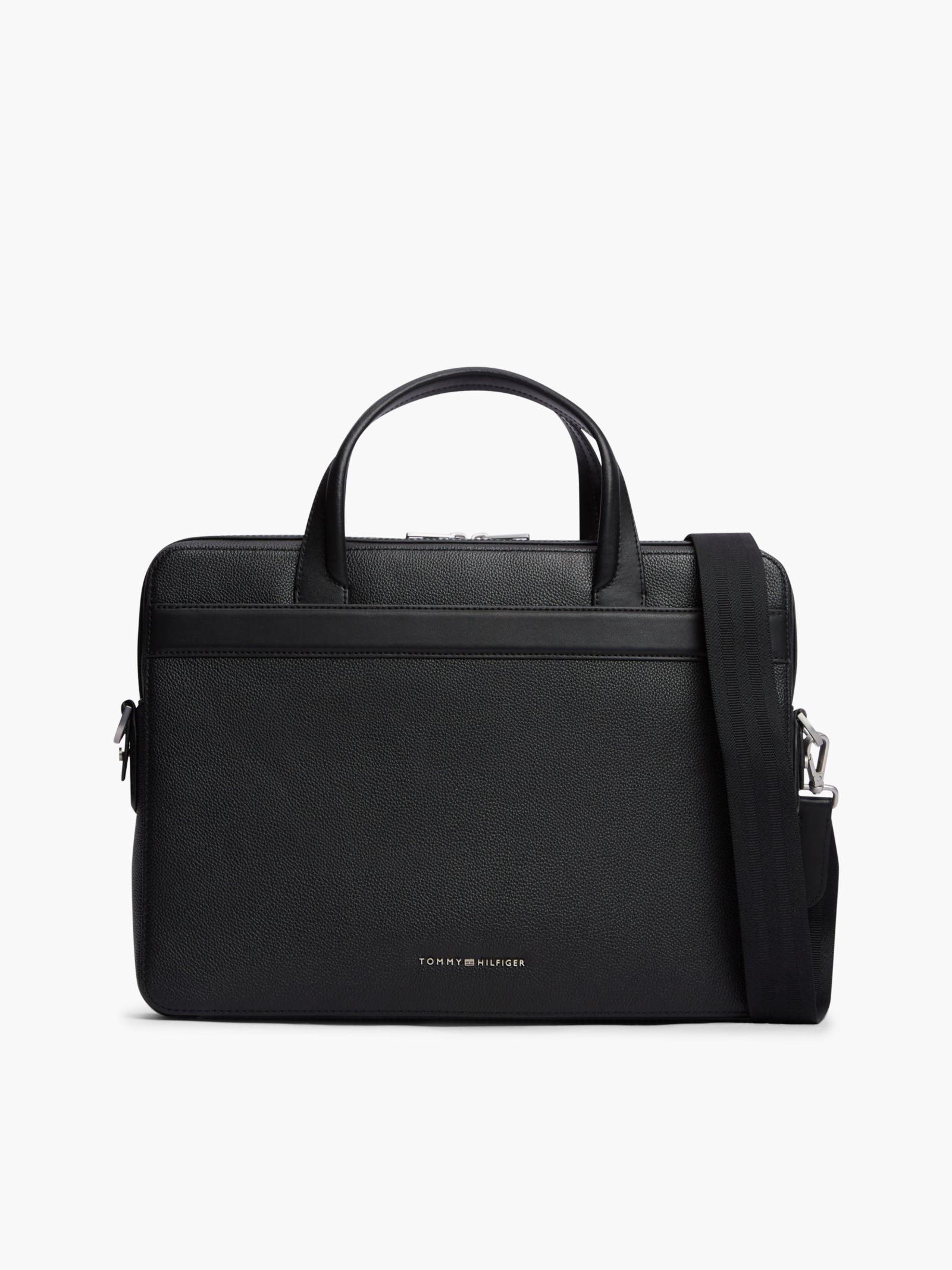 Tommy Hilfiger TH Business leren laptoptas