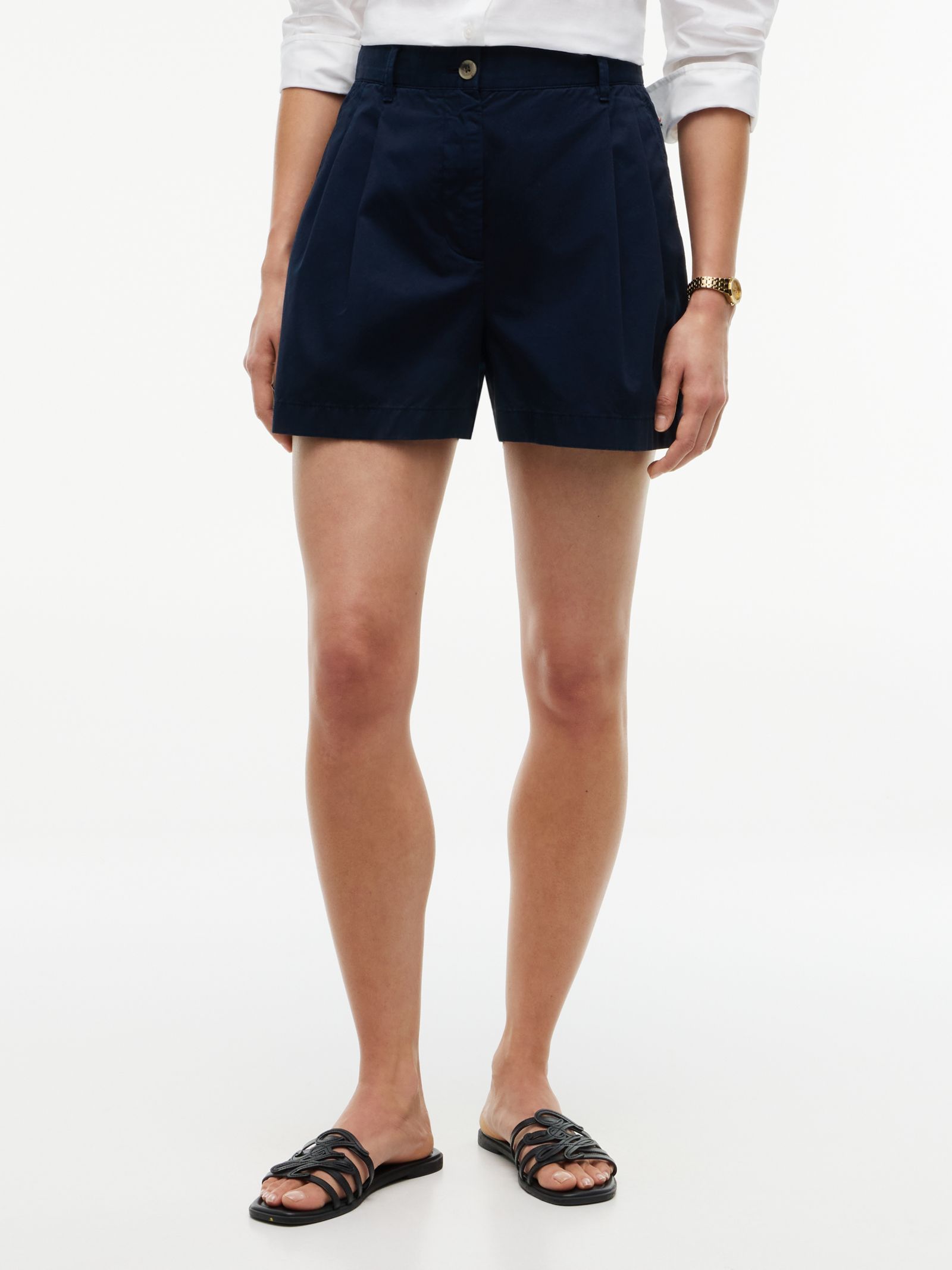 Tommy Hilfiger Flared chino short met wassing in marine