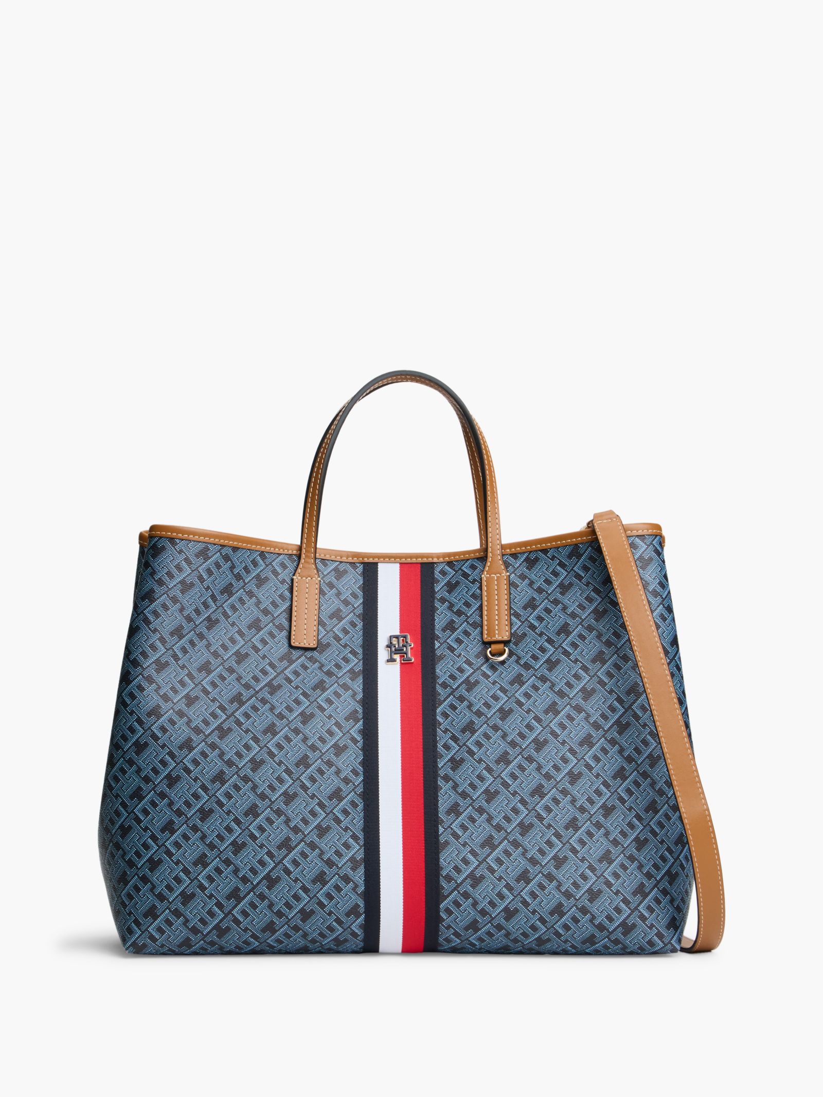 Tommy Hilfiger TH Monoplay Crossbodytas met signature streep in blauw