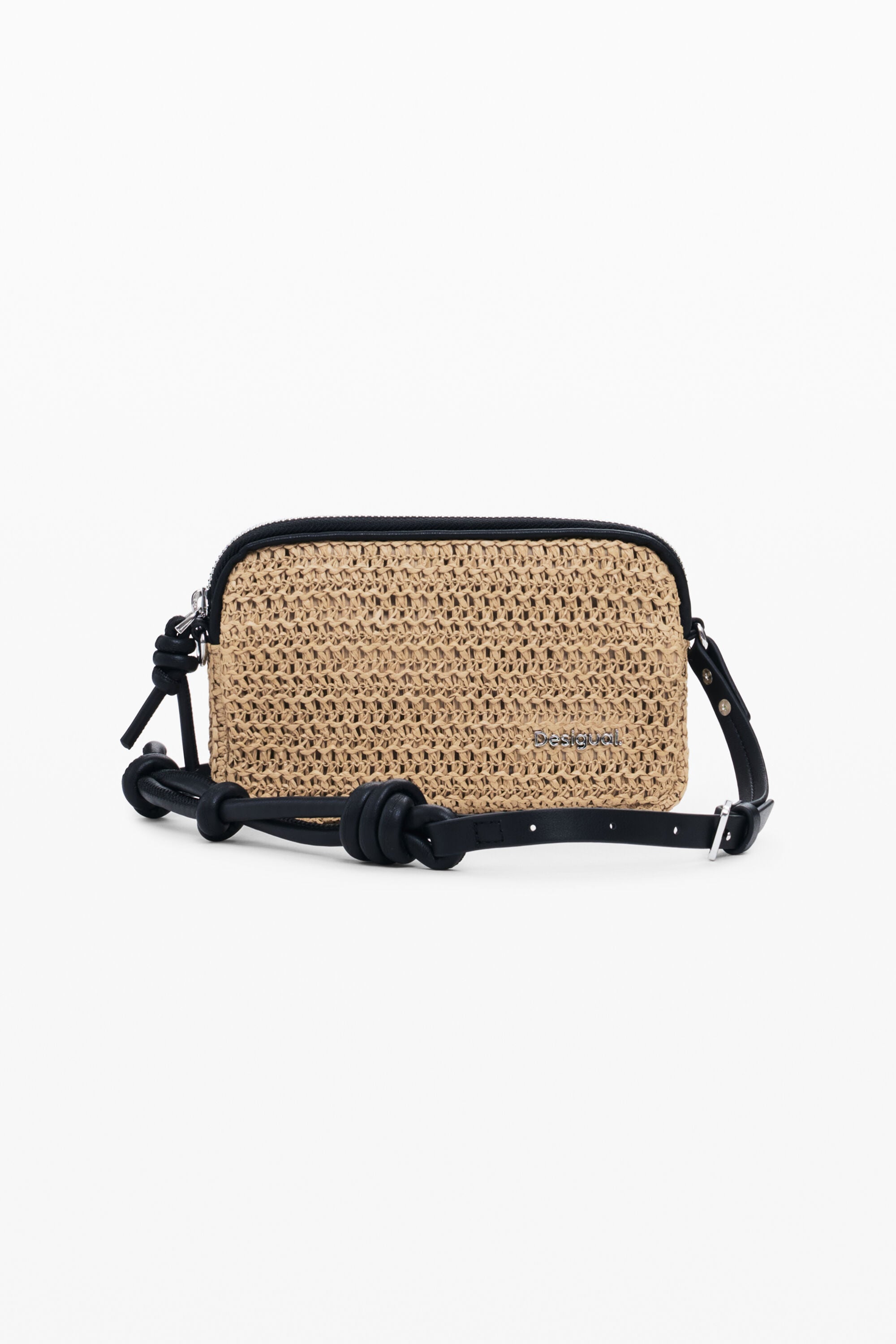 Desigual Middelgrote schoudertas van raffia